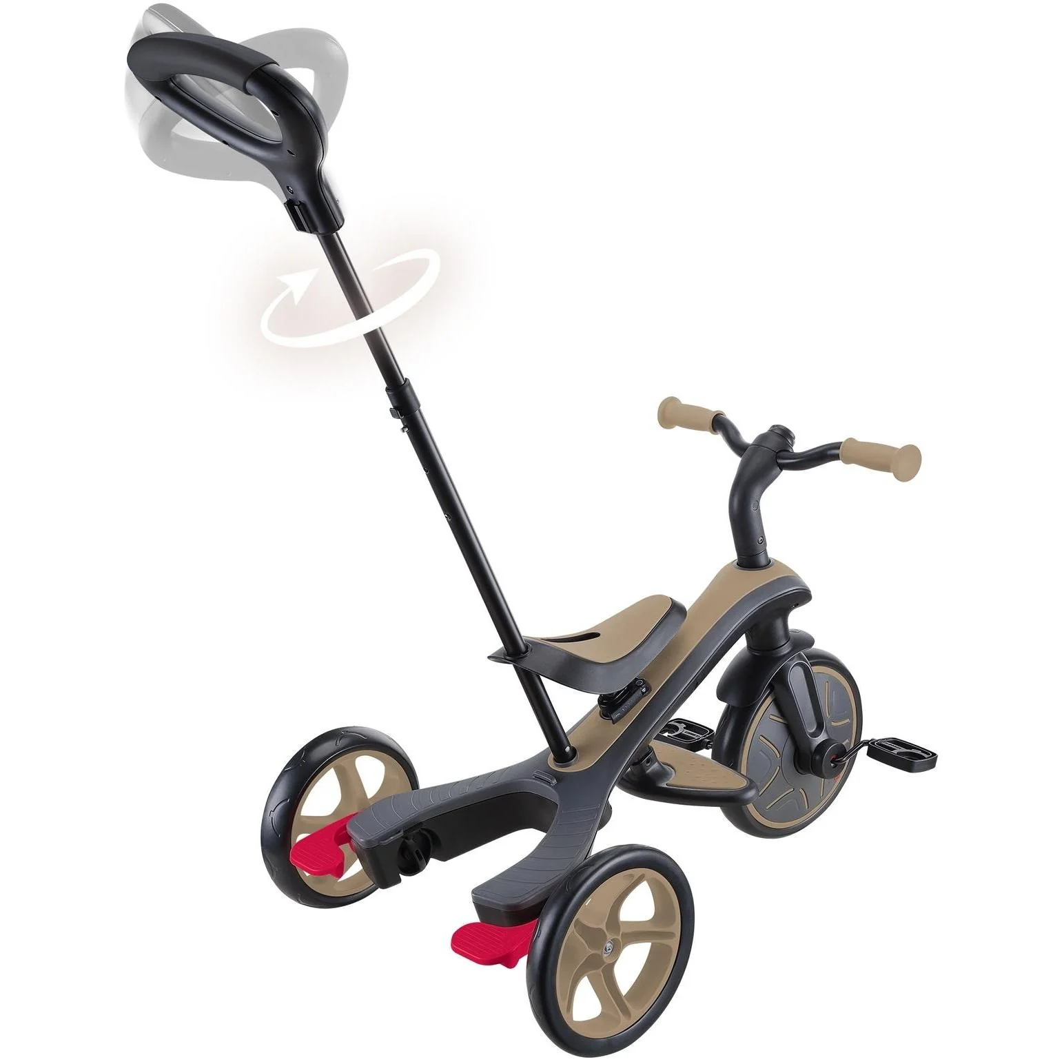 Globber Explorer 4in1 Kids Trike w/ Folding Canopy Sand - Image 9