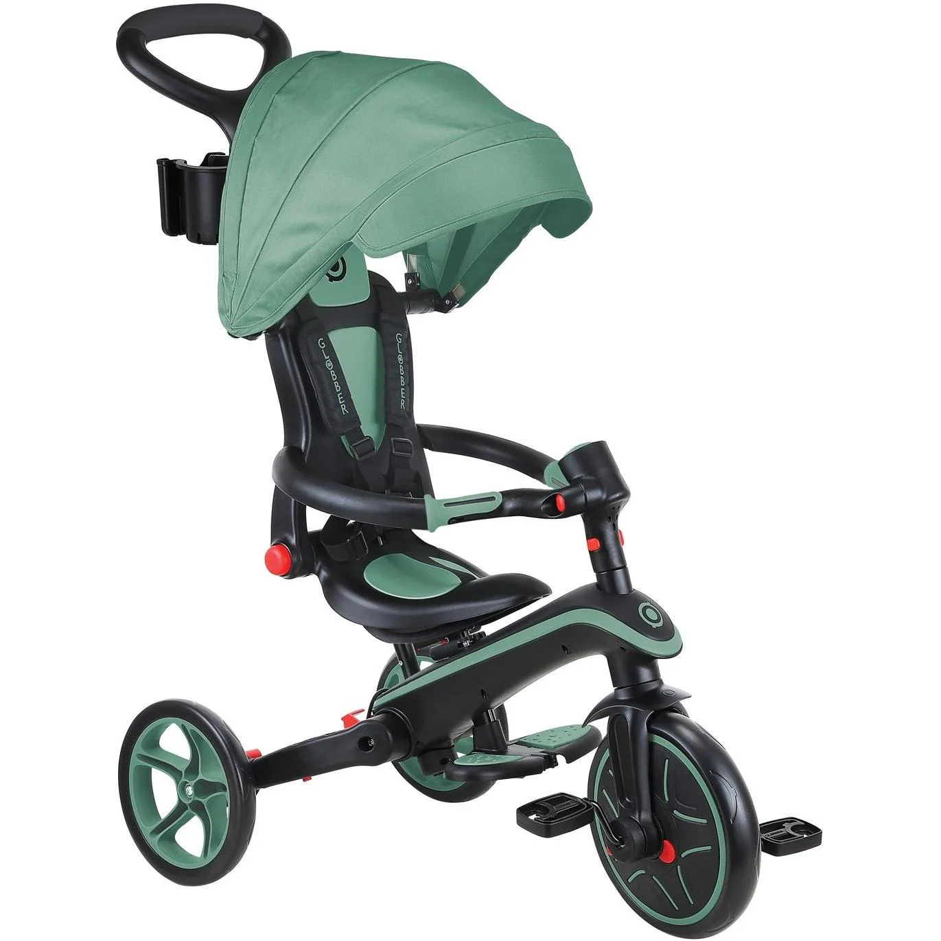 Globber Explorer Foldable 4in1 Kids Trike Olive - Image 5