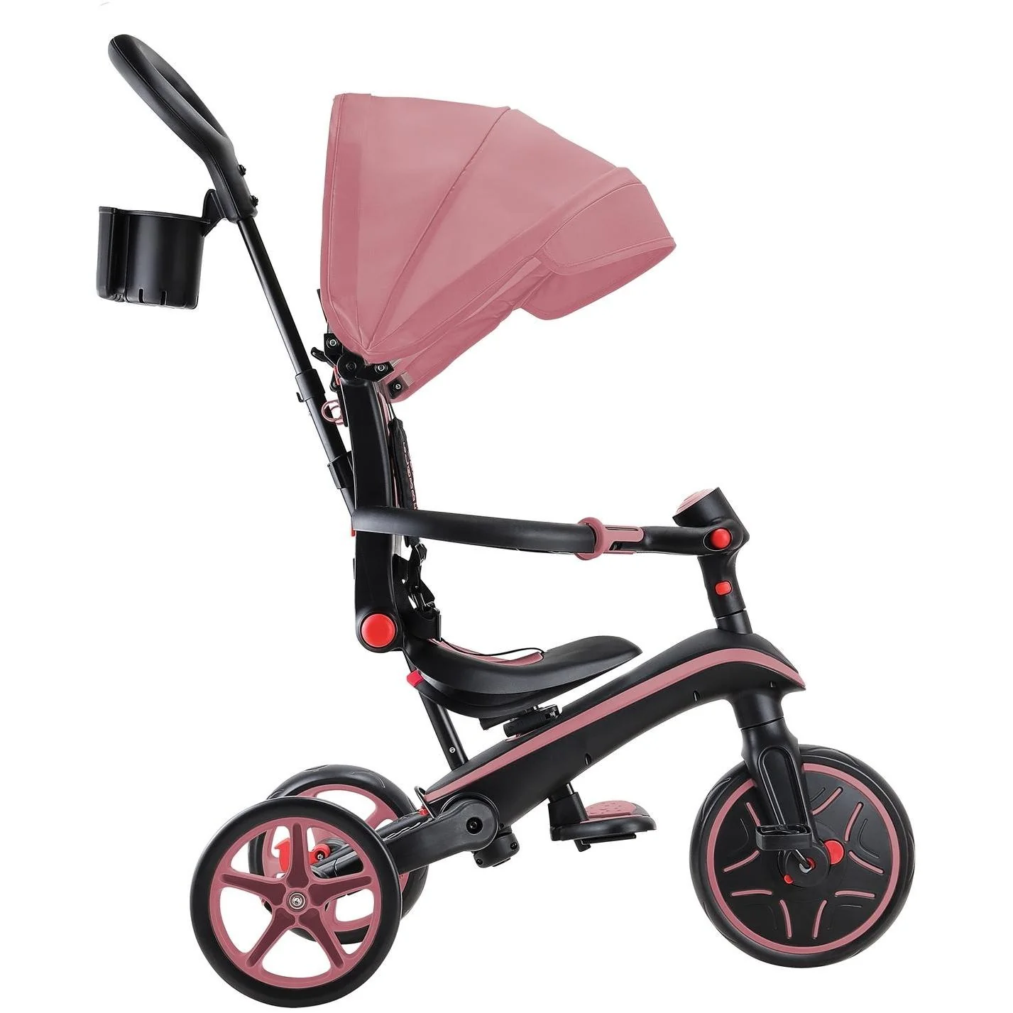 Globber Explorer Foldable 4in1 Kids Trike Deep Pastel Pink - Image 4