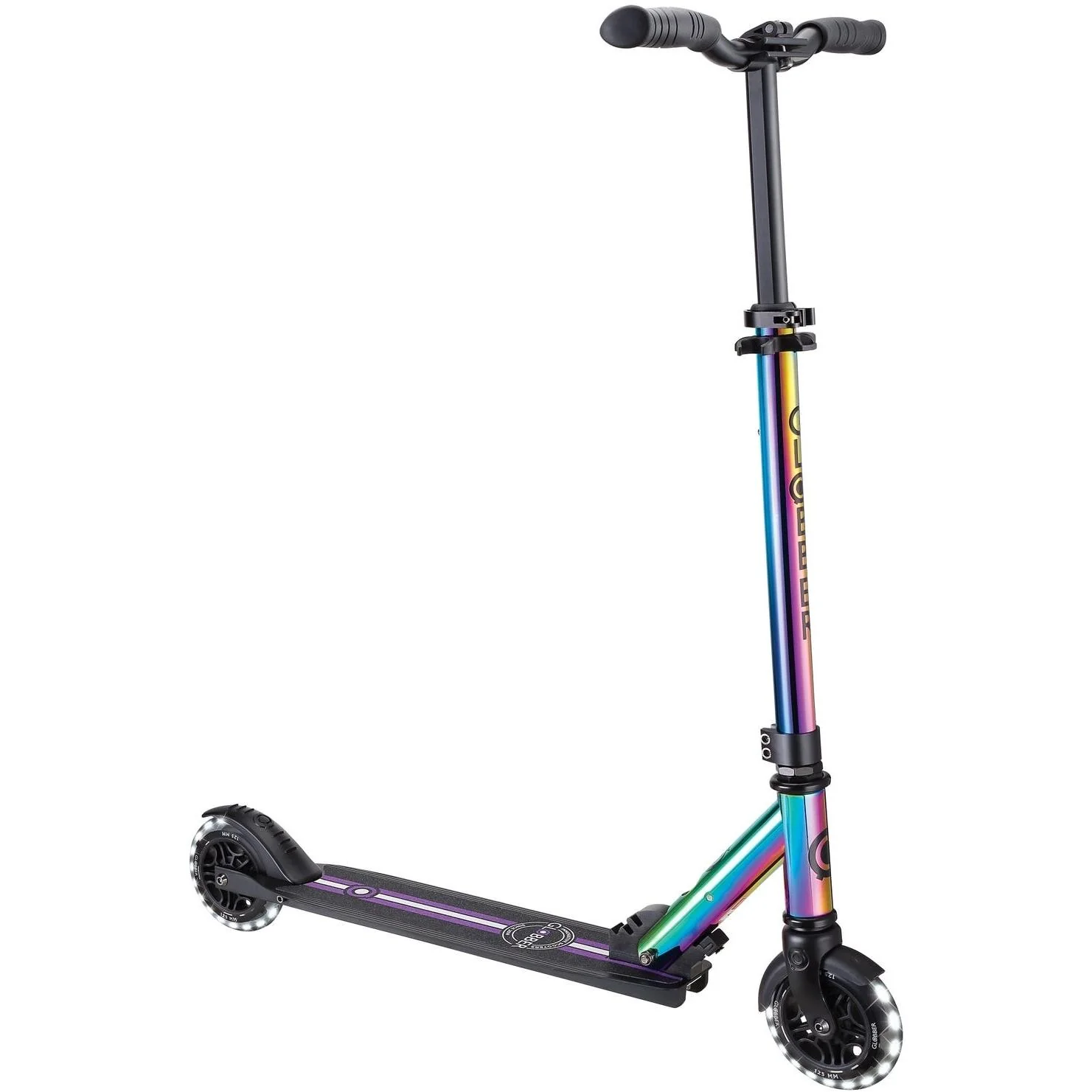Globber Flow Element Lights Kick Scooter Neochrome w/ Black Deck - Image 9
