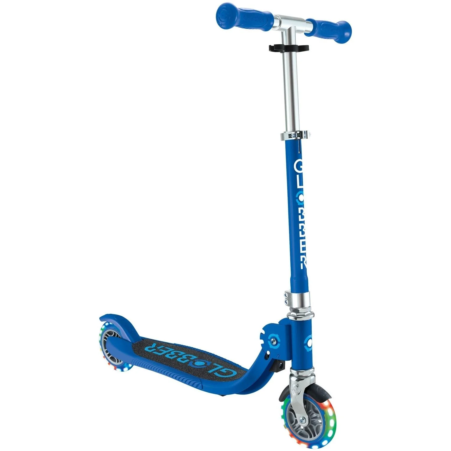 Globber Flow Foldable Junior w/ Llights 2-Wheel Kids Scooter Navy/Sky Blue - Image 5