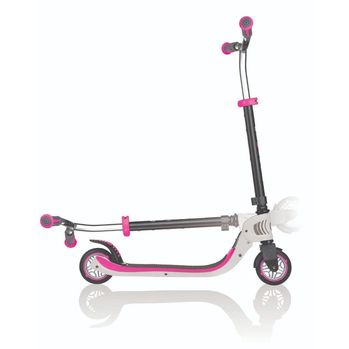 Globber Foldable Flow 125 Kids Scooter White/Pink - Image 3
