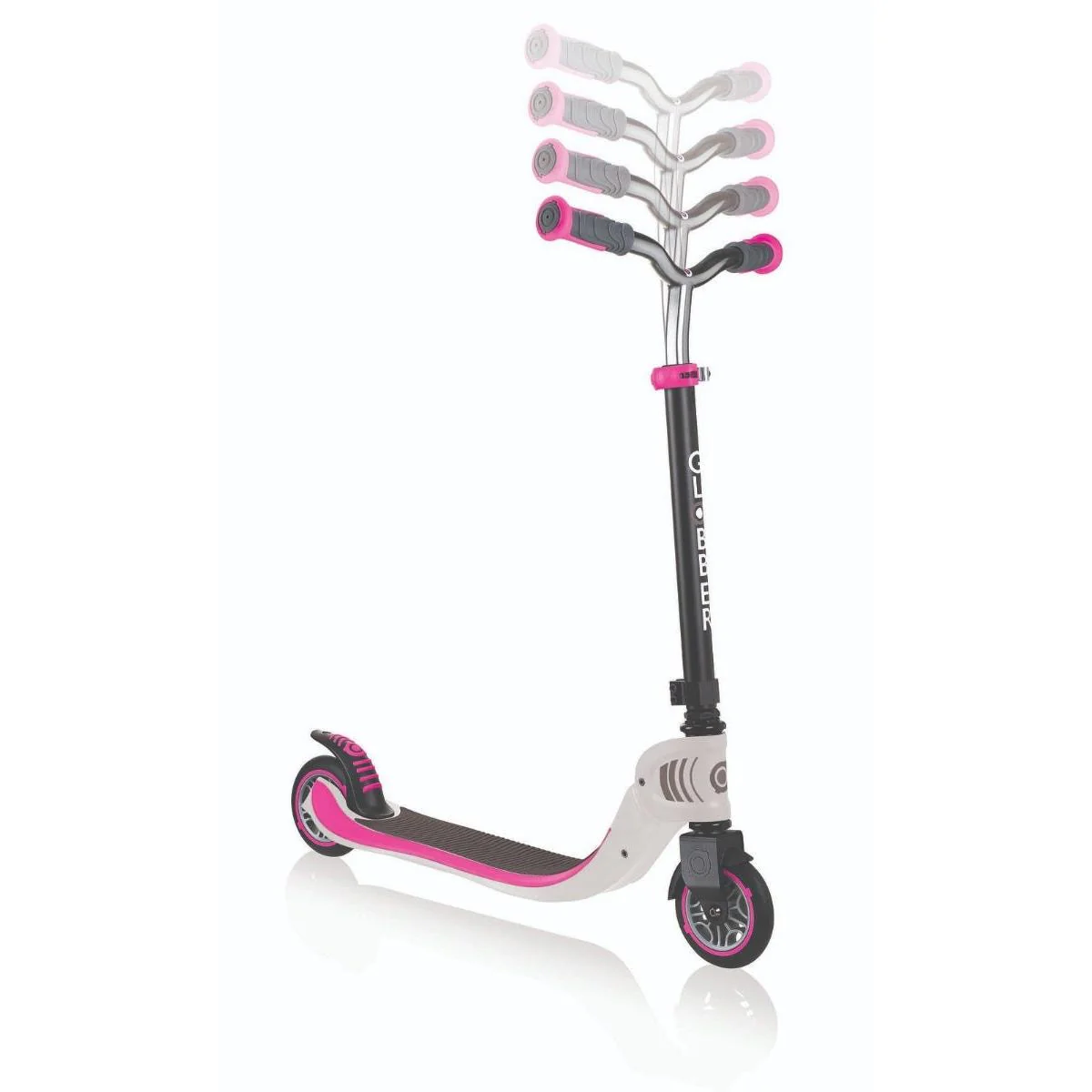 Globber Foldable Flow 125 Kids Scooter White/Pink - Image 4