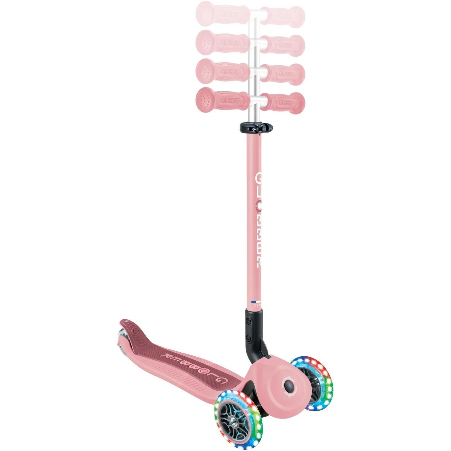 Globber Go Up Active Lights 360 - 3 in 1 Kids Scooter Pink - Image 2