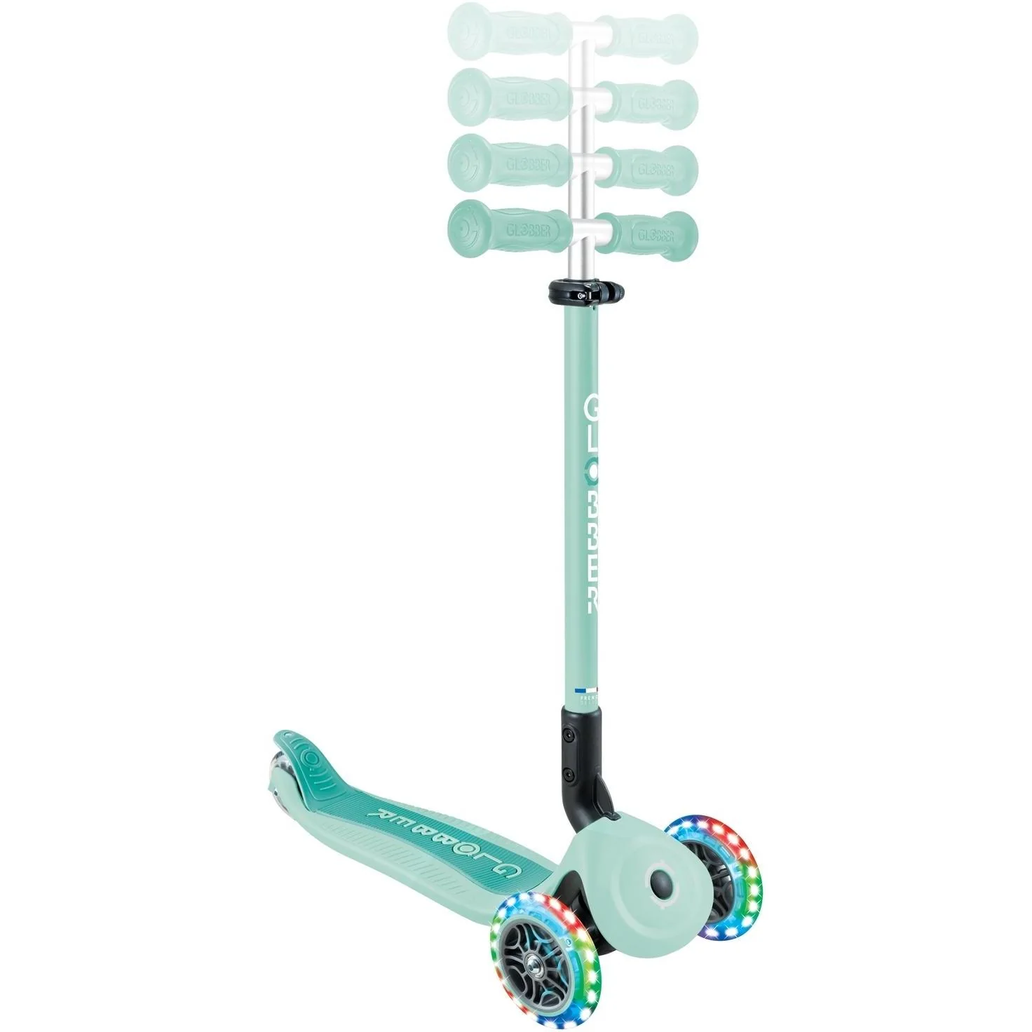 Globber Go Up Active Lights 360 3-Wheel Kids Scooter Mint/Dark Mint - Image 4