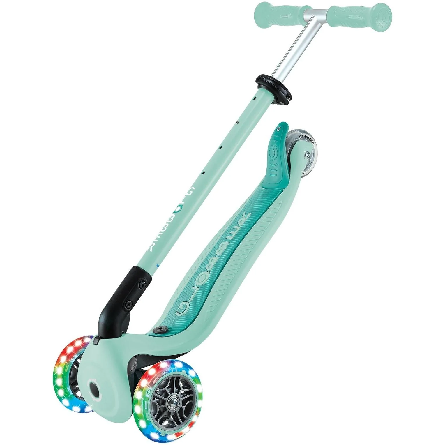 Globber Go Up Active Lights 360 3-Wheel Kids Scooter Mint/Dark Mint - Image 6