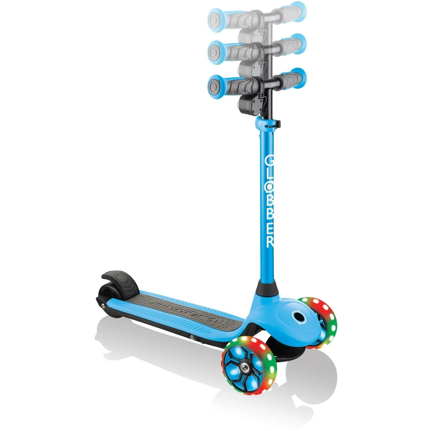 Globber One K E-Motion 4 Plus Electric Kids Scooter Sky Blue - Image 3