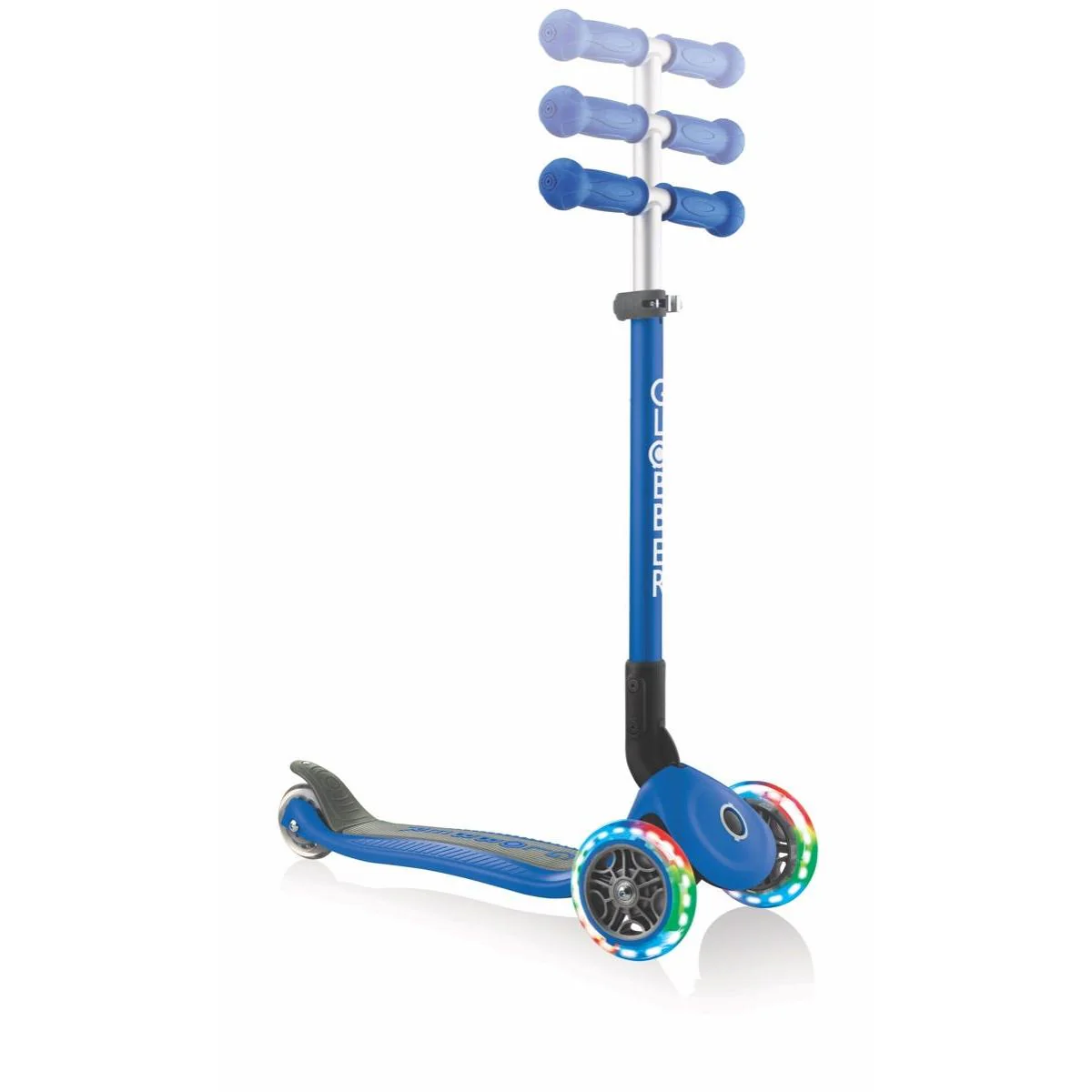 Globber Primo Foldable Lights Scooter Navy Blue - Image 2