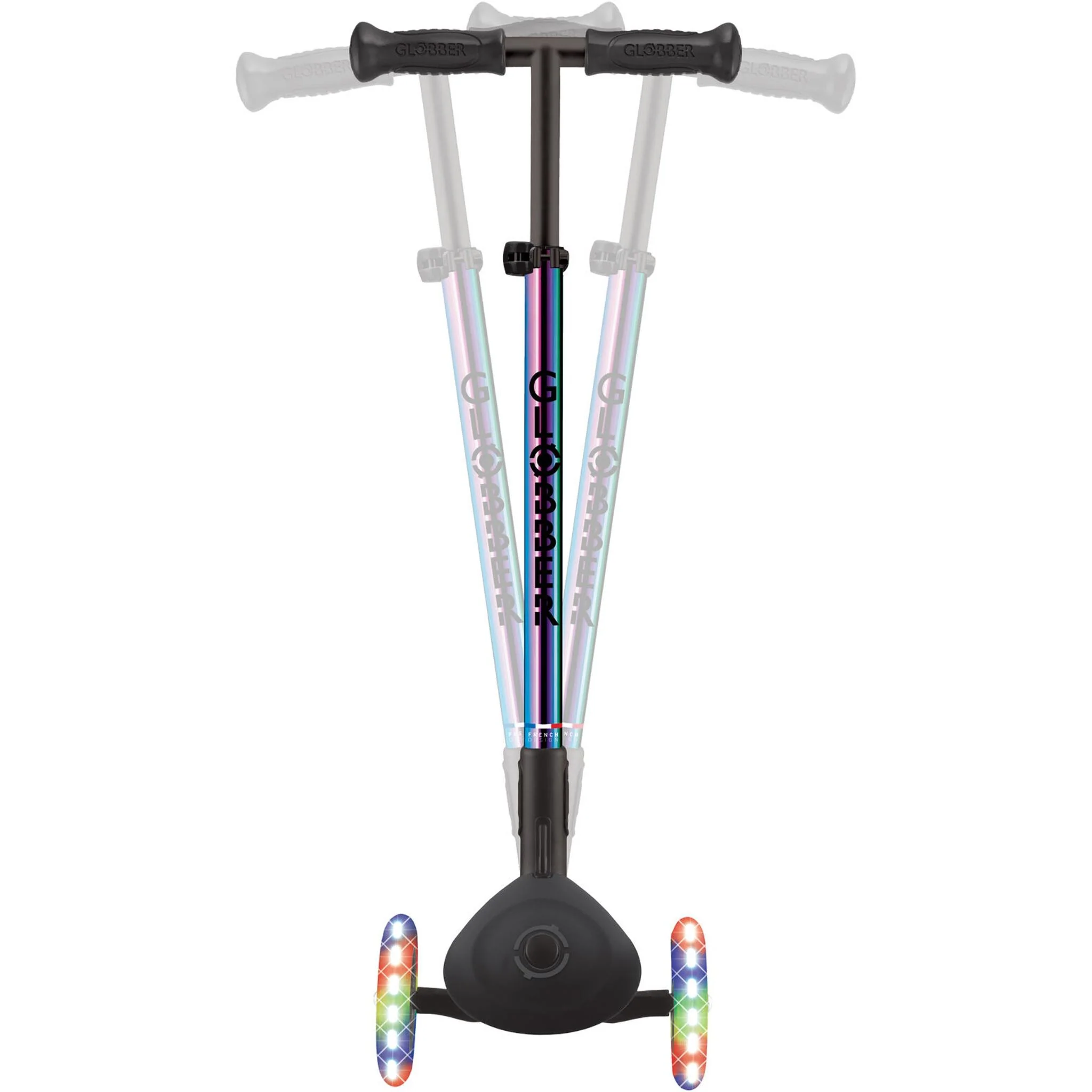 Globber Primo 3-Wheel Foldable Kids Scooter with Lights Neochrome - Image 3