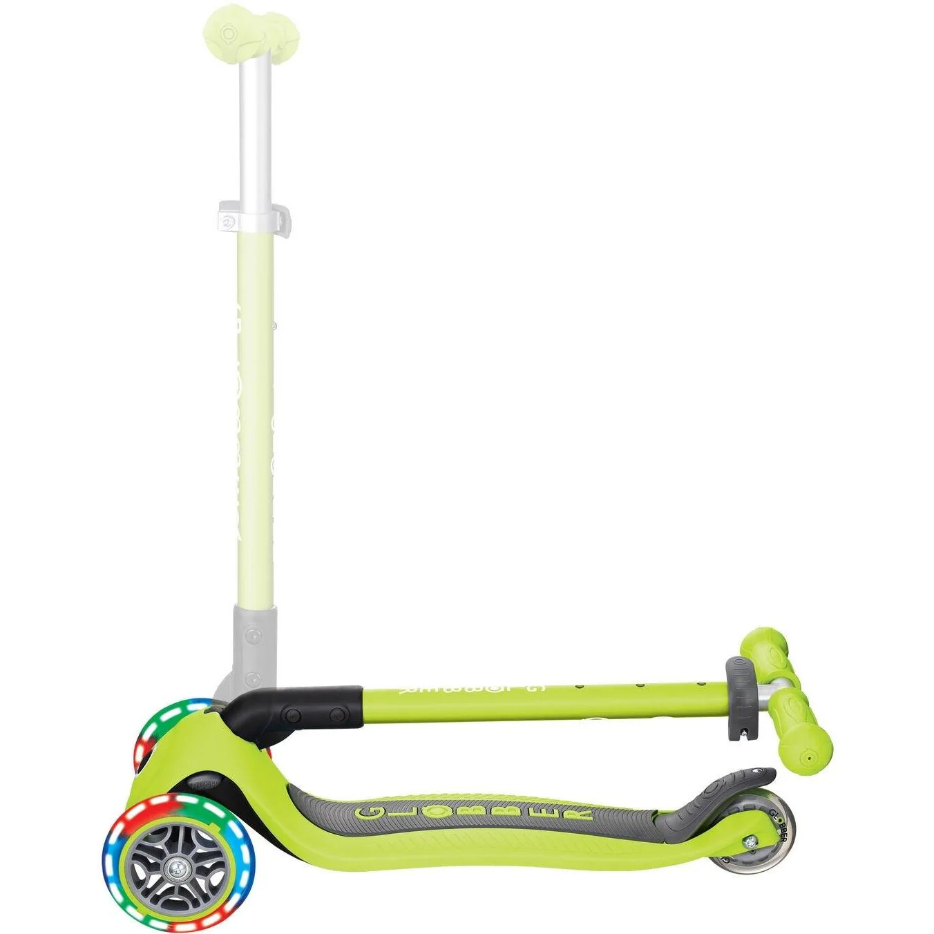 Globber Primo Foldable w/ Lights 3-Wheel Kids Scooter Lime Green - Image 6