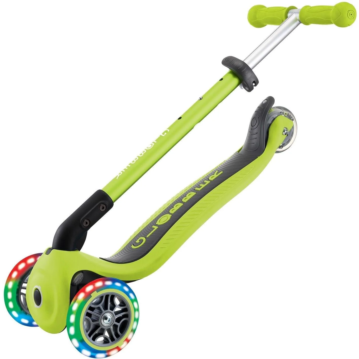 Globber Primo Foldable w/ Lights 3-Wheel Kids Scooter Lime Green - Image 8