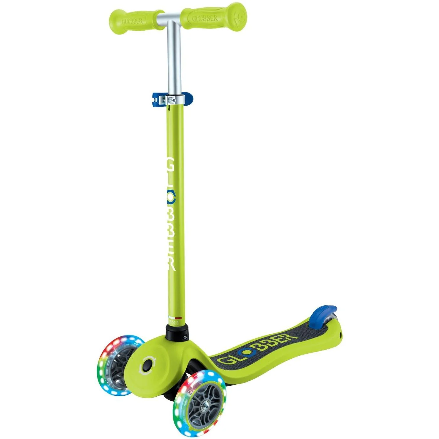 Globber Primo V2 Scooter With Lights And Griptape Lime Green/Navy Blue - Image 9