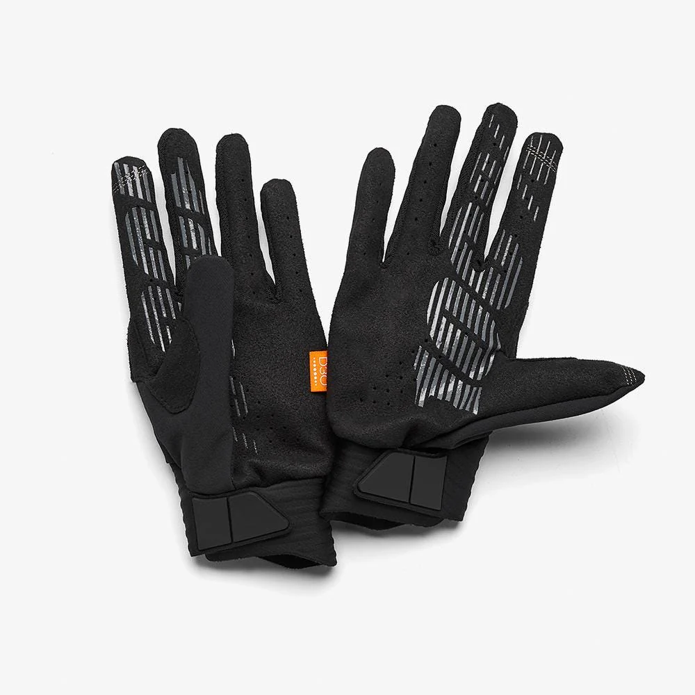 100% Cognito D30 Full Finger Gloves Fluo Yellow/Black - Image 2