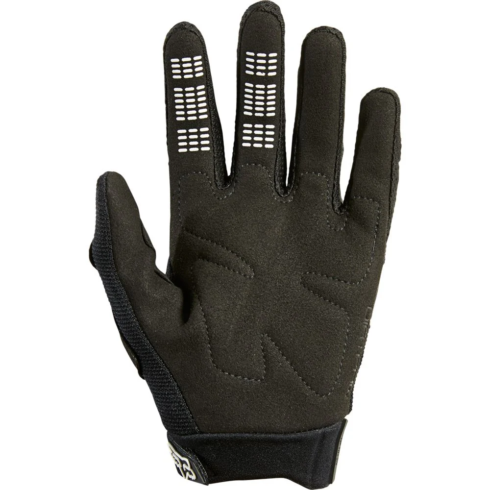 FOX Dirtpaw Full Finger Youth Gloves Black/White 2023 - Image 2