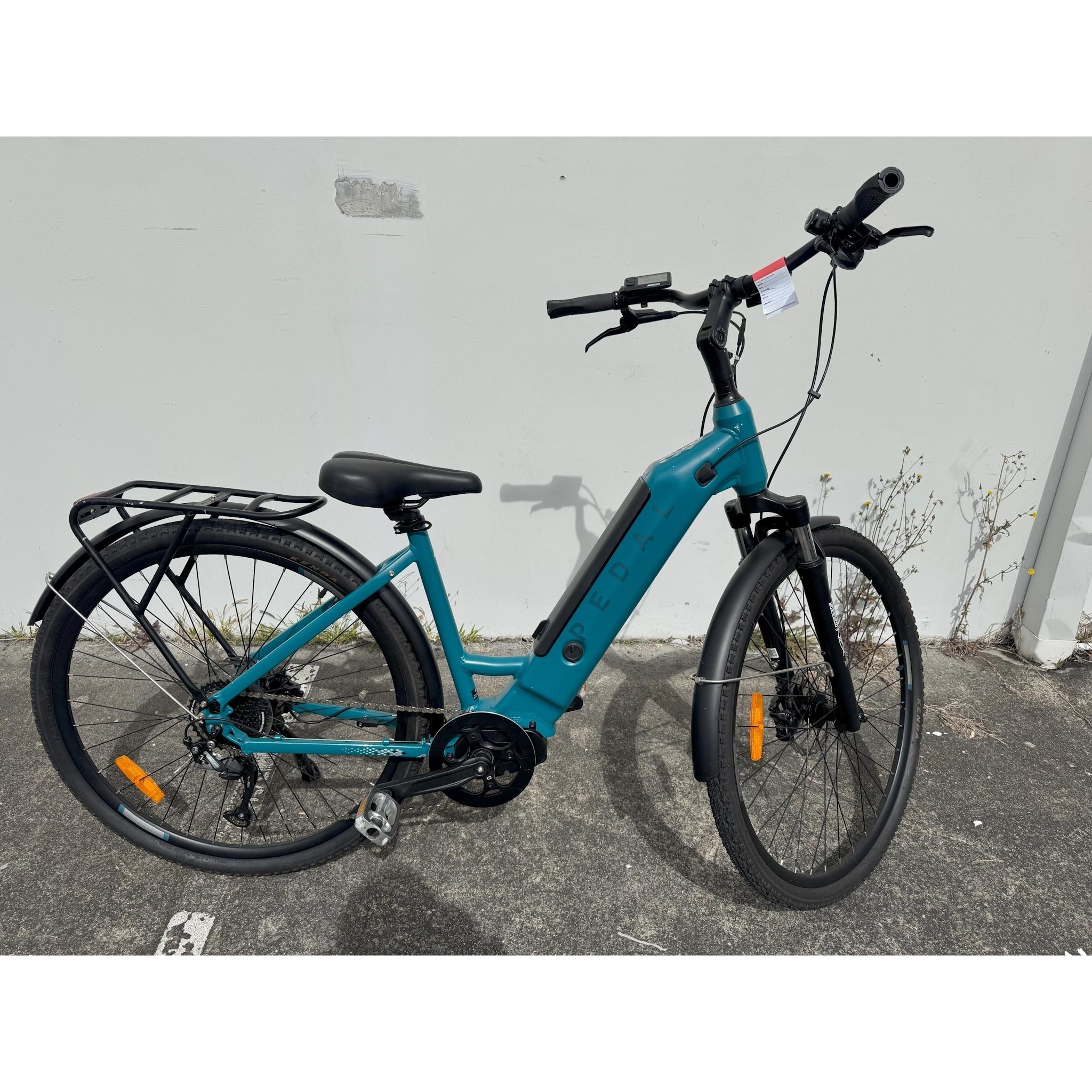 EX-DEMO Pedal Falcon 700c 375Wh Step Through Electric Hybrid Bike Teal (Womens Small) - Image 2