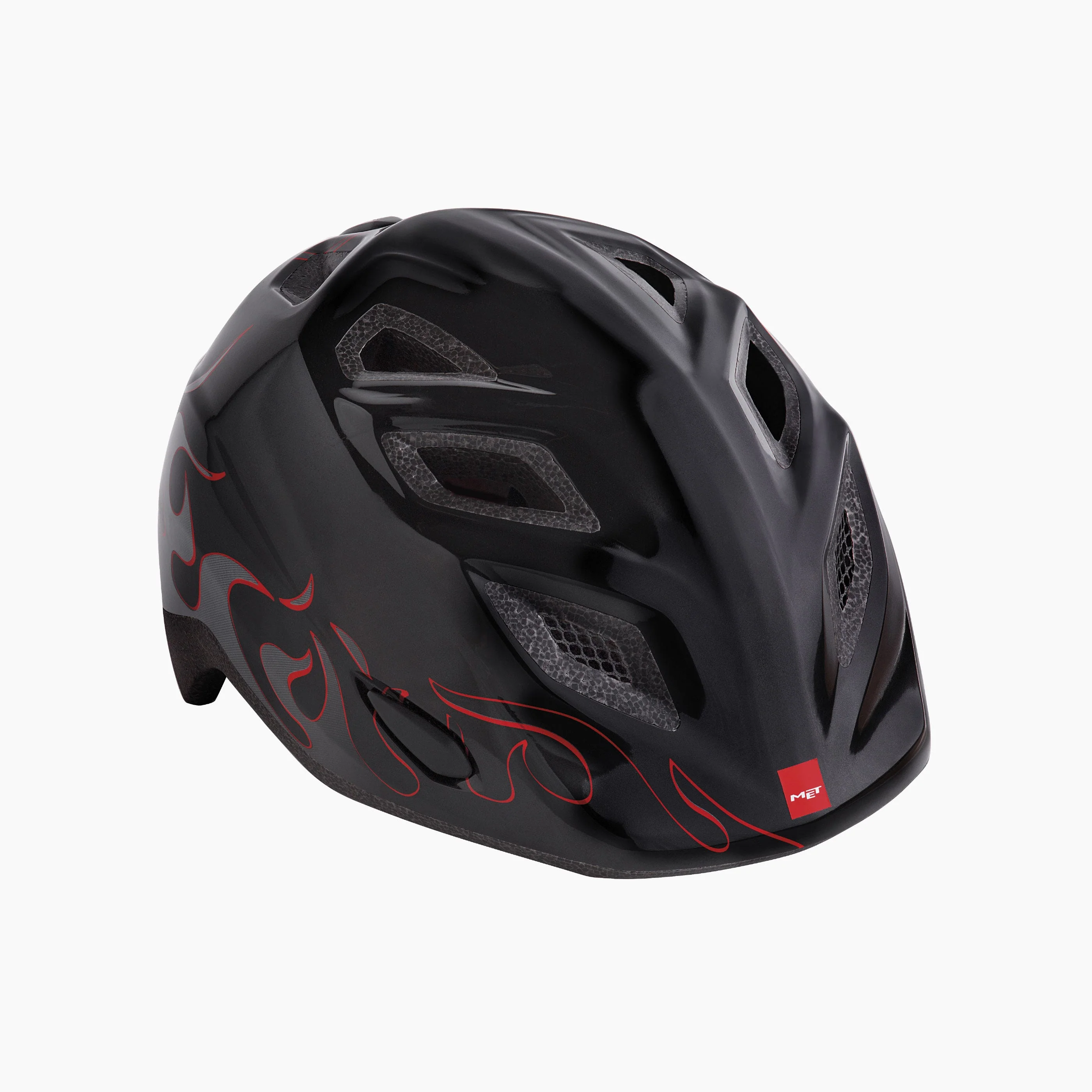 MET Elfo/Genio Black Flames Boys Helmet - Image 2