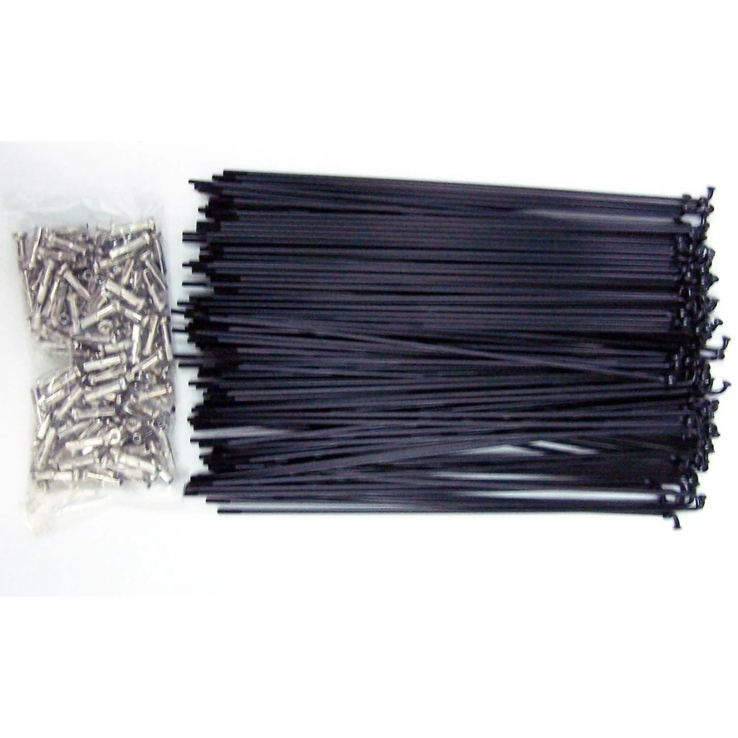 Hi-Tech Steel Spokes & Nipples 262mm 14G Black/Silver (40 Pieces)