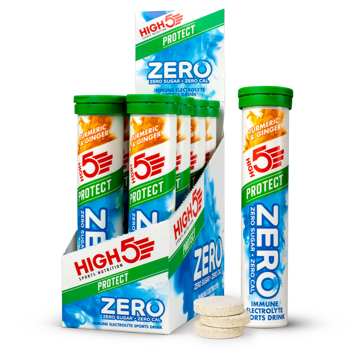 HIGH5 ZERO Protect Tablets Turmeric & Ginger Box of 8