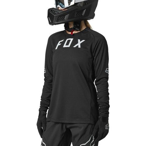 FOX Defend Women's Long Sleeve Jersey Black - Image 2