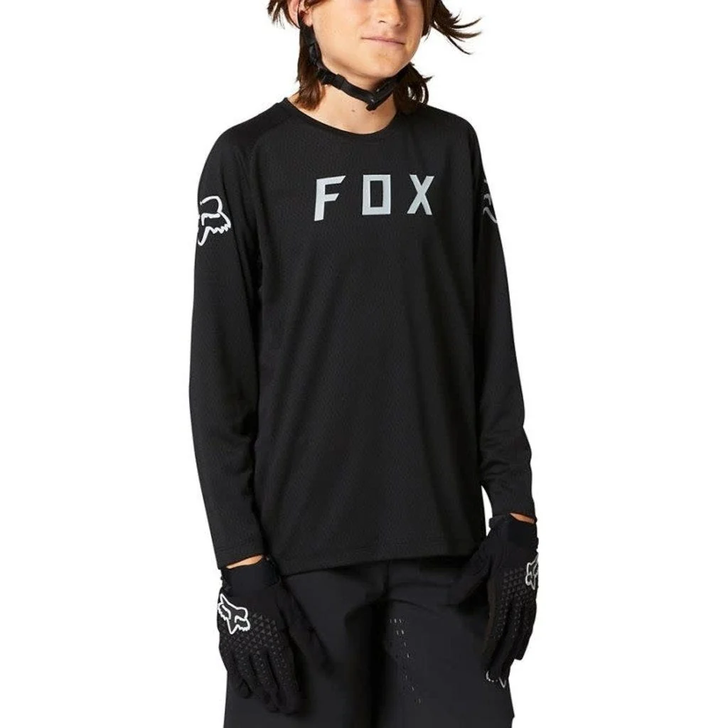 FOX Defend Long Sleeve Youth Jersey Black - Image 2