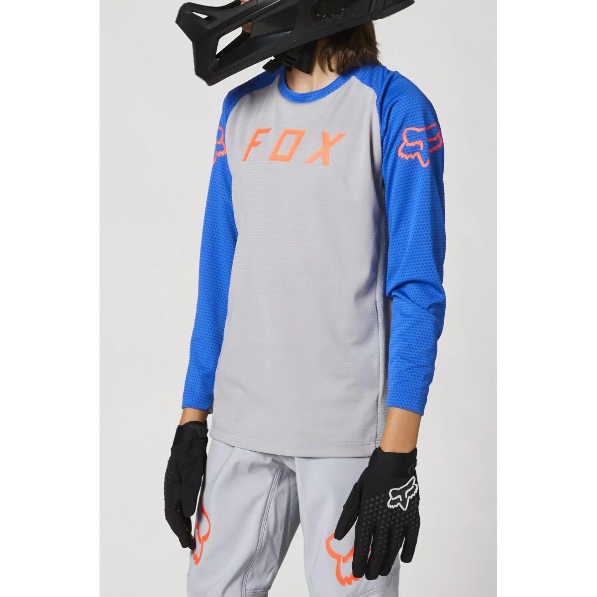 FOX Defend Long Sleeve Youth Jersey Grey - Image 2