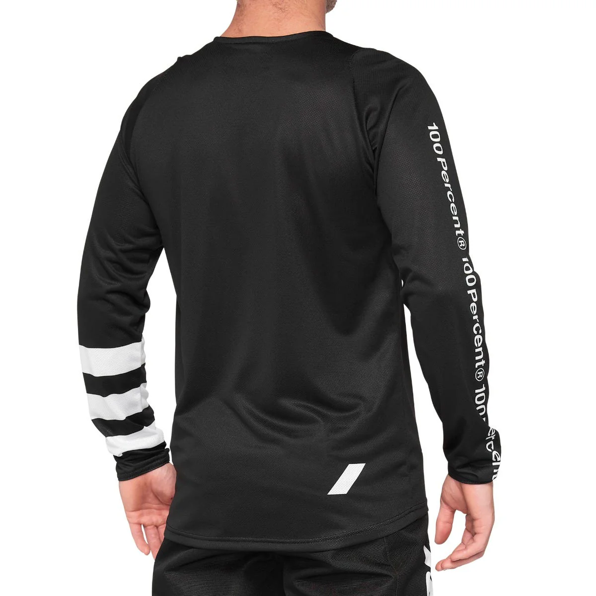 100% R-Core Long Sleeve Jersey Black/White - Image 2