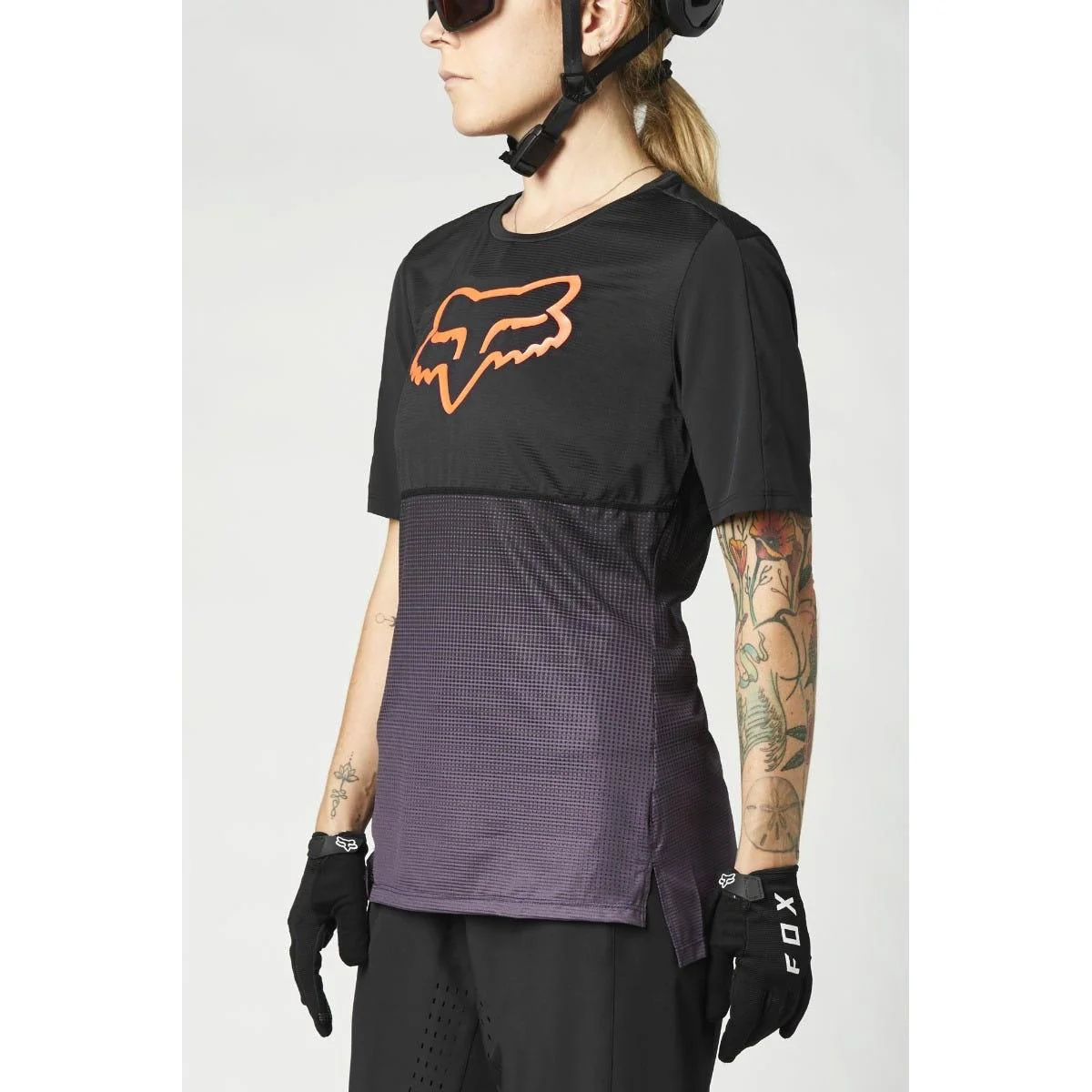FOX Flexair Short Sleeve Women's Jersey Black/Purple - Image 4