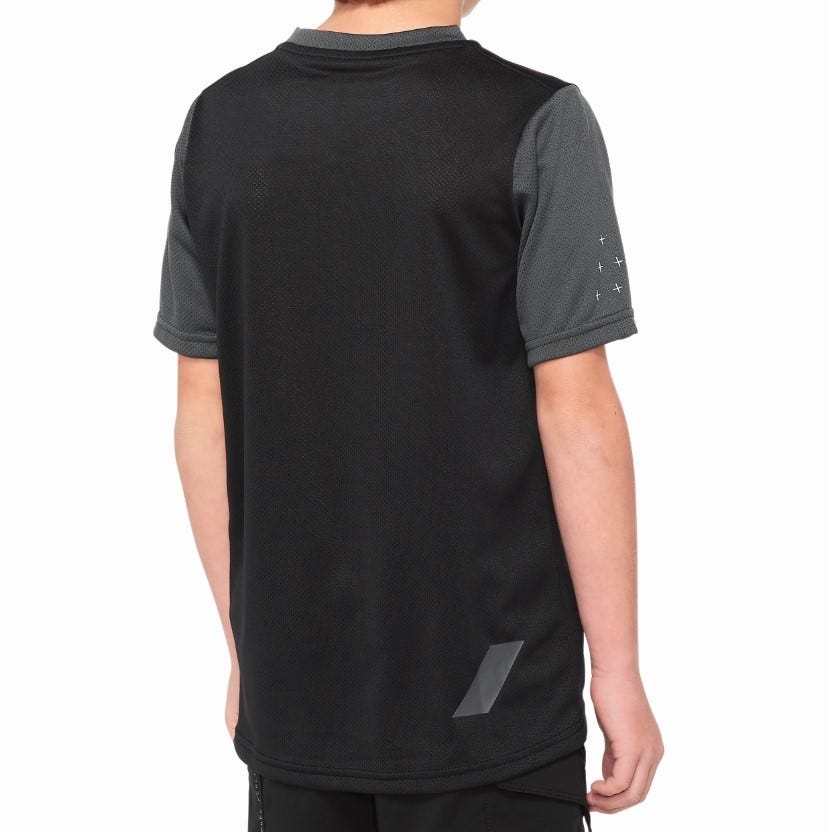 100% Ridecamp Short Sleeve Youth Jersey Black/Charcoal - Image 2
