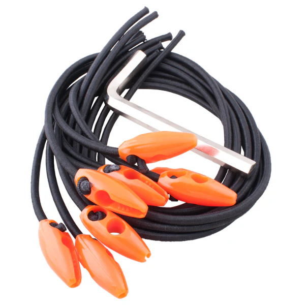 Jet Black Bungee with Hex Key (6 Pack)
