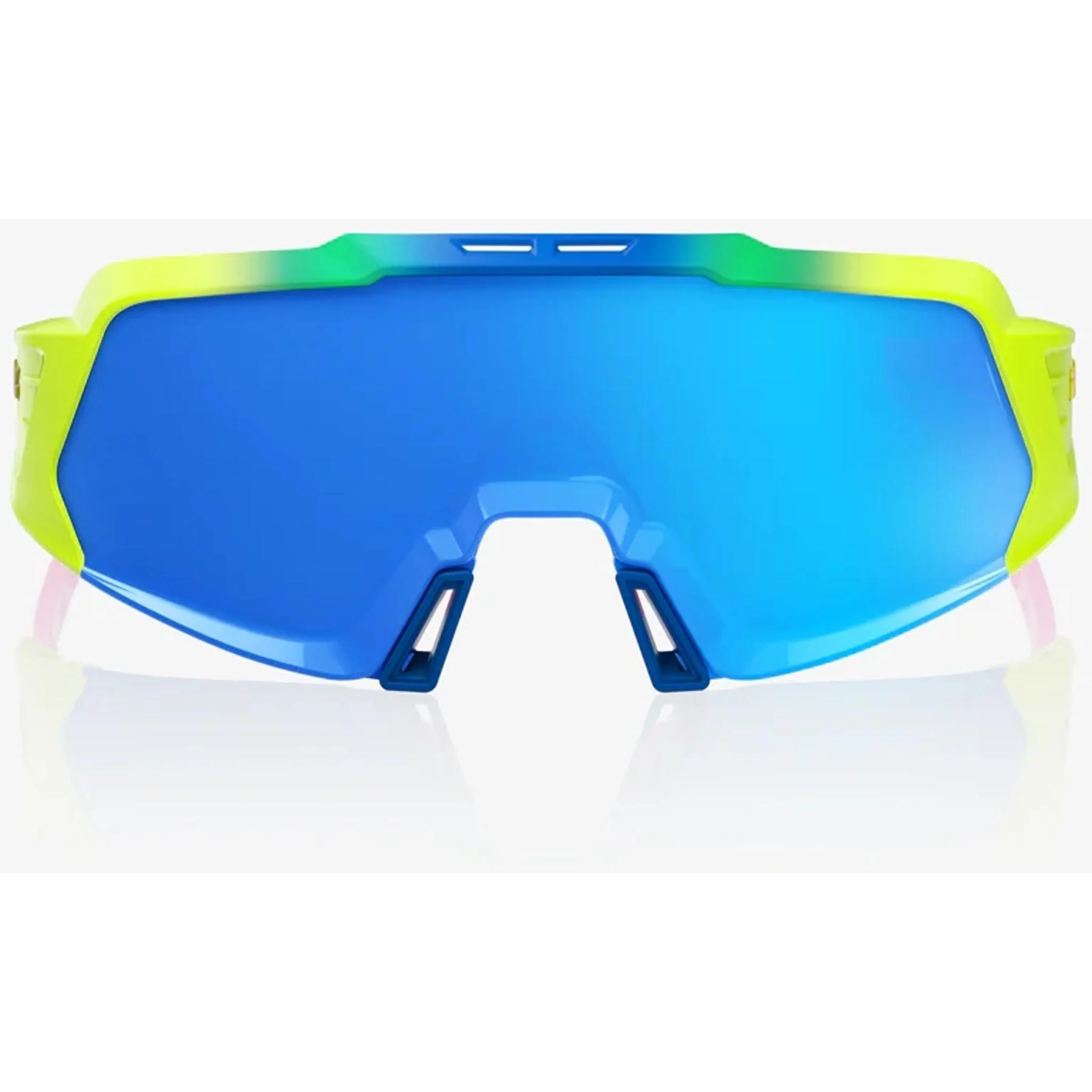 100% Korbin X Sunglasses Satin Neon - Blue Multilayer Mirror Lens - Image 2