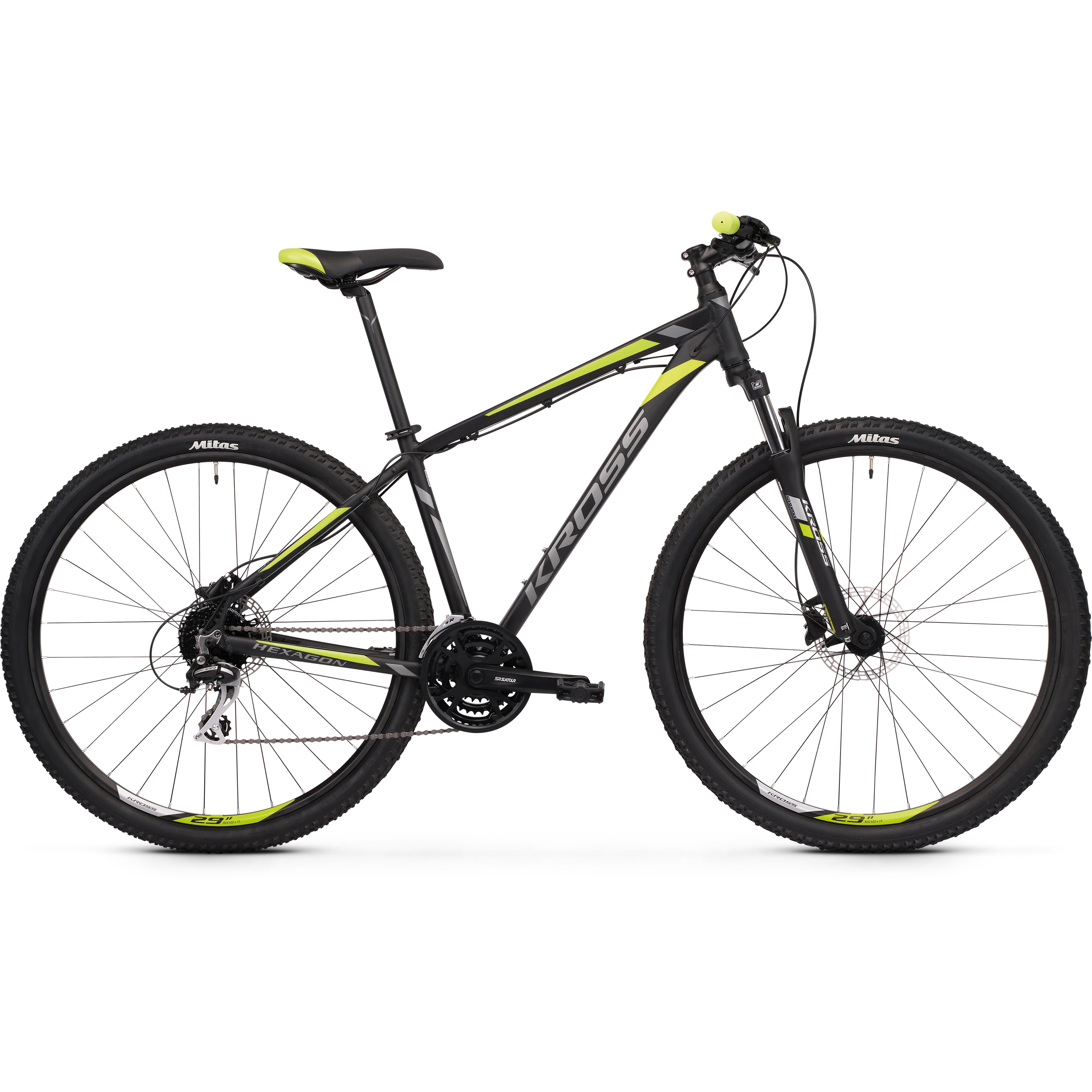 Kross Hexagon 5.0 27.5 Mountain Bike Black/Graphite/Lime