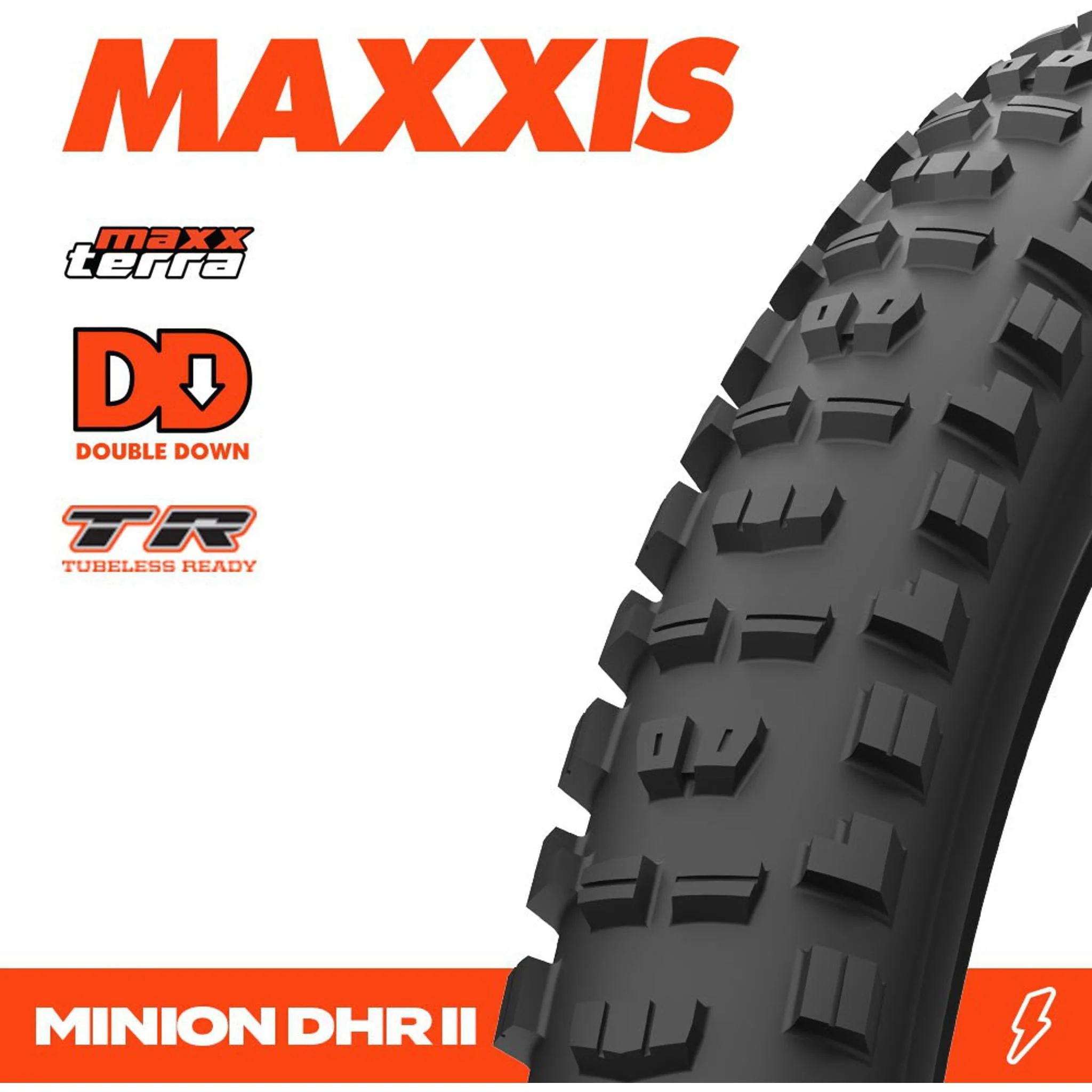 Maxxis Minion DHR II TR WT 3C MaxxTerra DD Folding MTB Tyre 29x2.4'' - Image 2