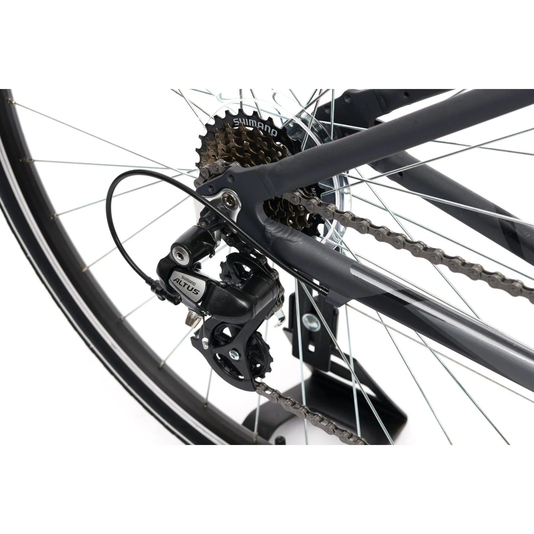 Merida Crossway 10 V Hybrid Bike Silk Anthracite/Grey/Black - Image 4