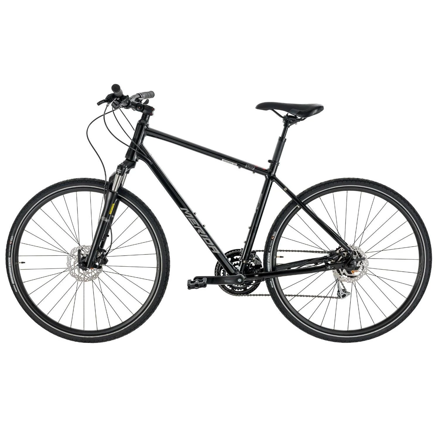 Merida Crossway 100 Hybrid Bike Black/Silver - Image 2