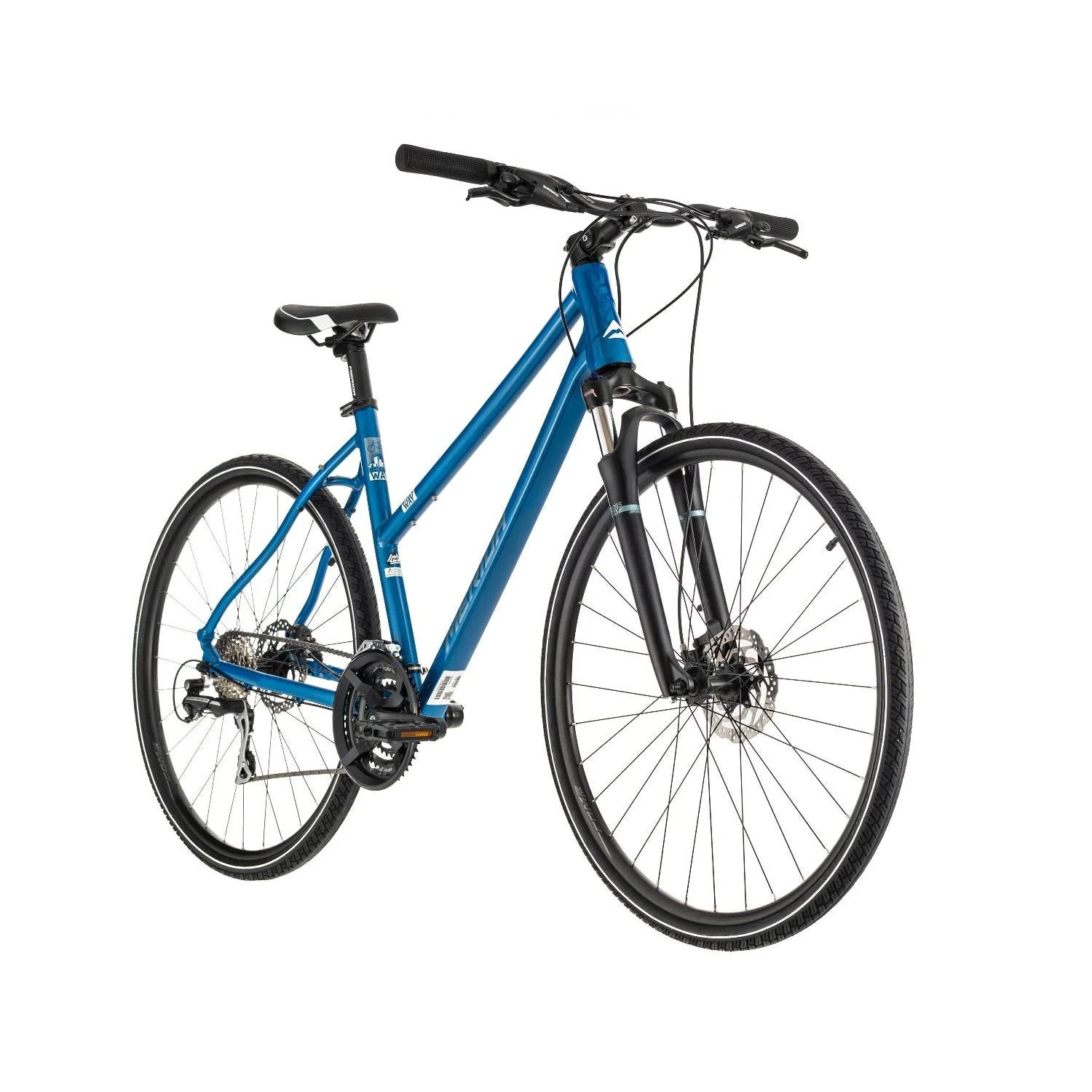 Merida Crossway 20 Hybrid Bike Blue Steel/Blue/White - Image 4