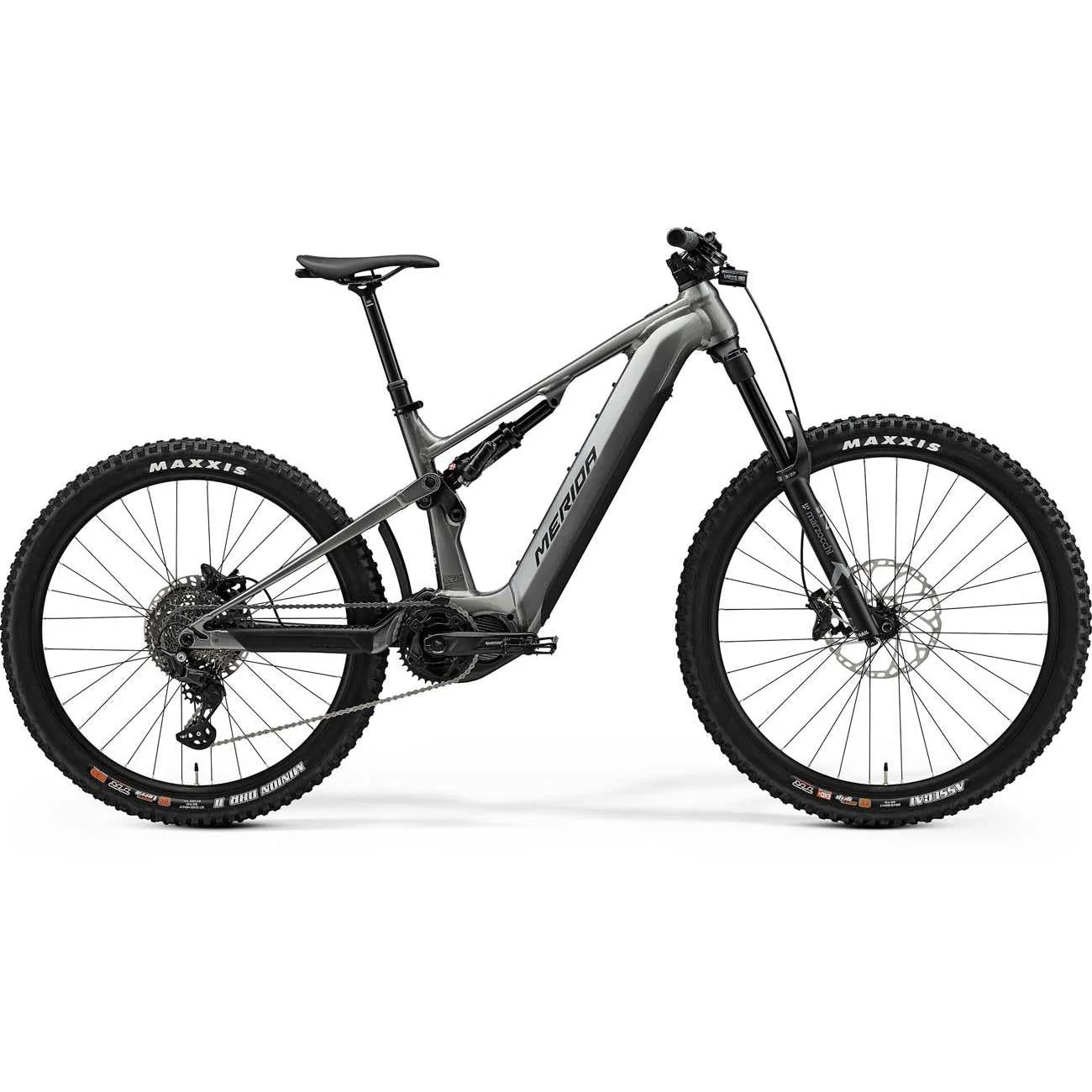 Merida eOne-Sixty 675 Electric Dual Suspension Mountain Bike Gunmetal Grey/Black - Image 7