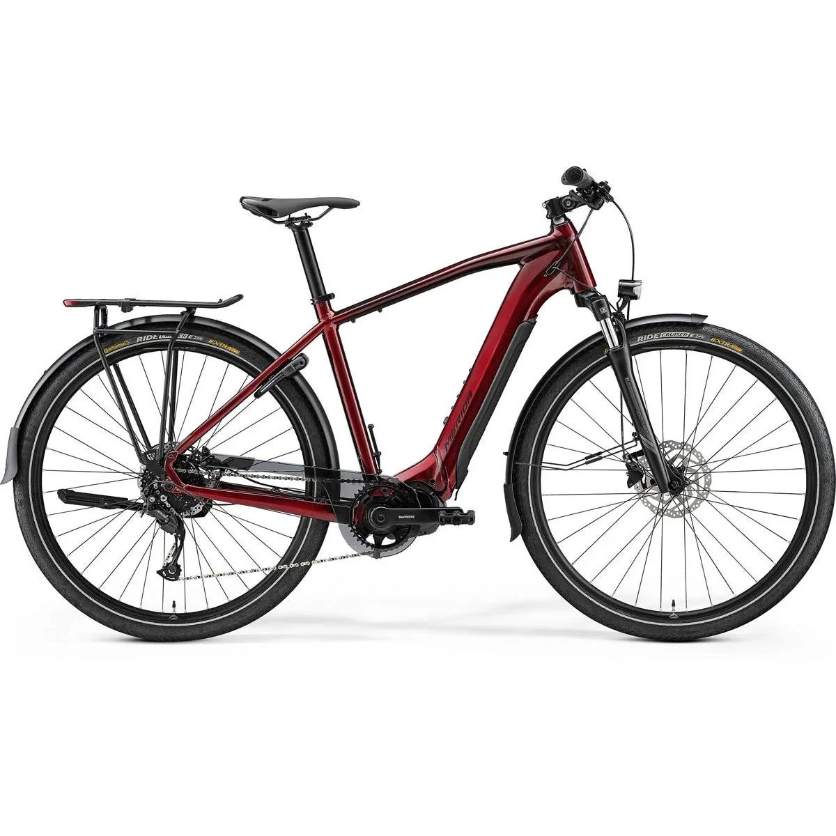 Merida eSpresso 400 S EQ 504Wh Electric Hybrid Bike Burgundy Red - Image 2