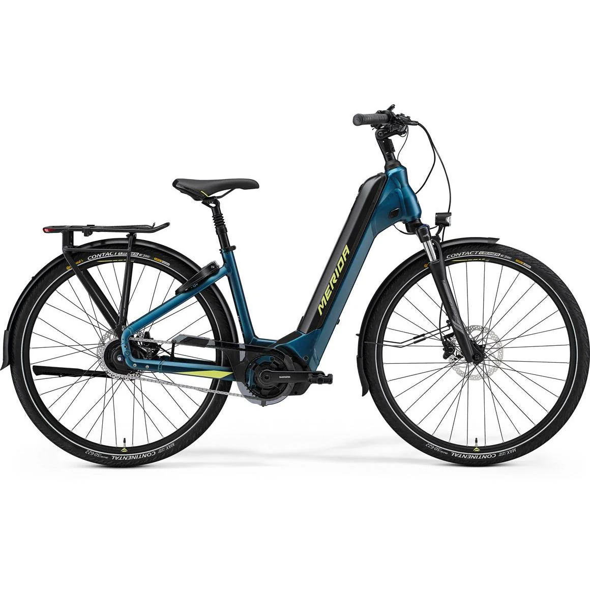 Merida eSpresso City 700 EQ 630Wh Electric Hybrid Bike Silk Teal-Blue/Lime