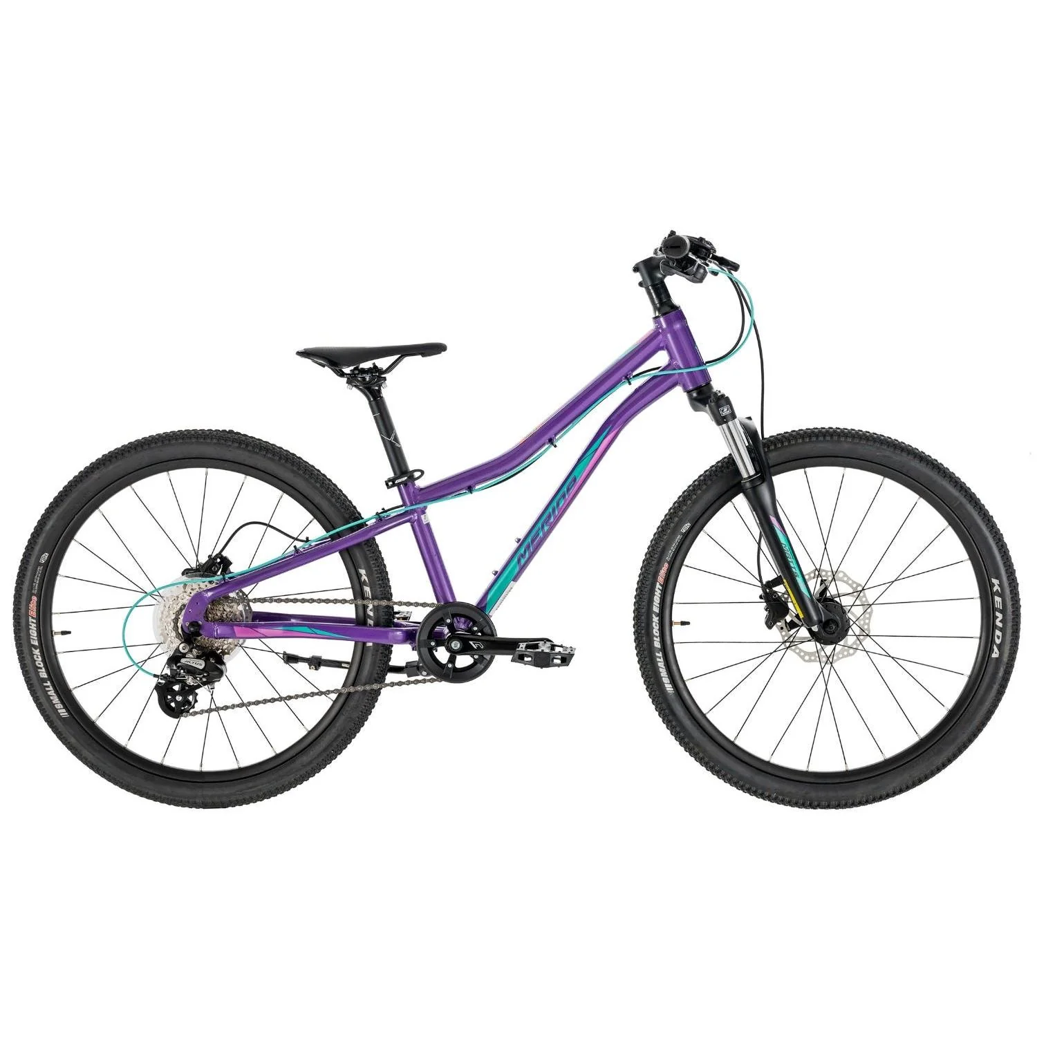 Merida Matts J24 Disc - 24'' Kids Bike Dark Purple Pale Pink/Teal