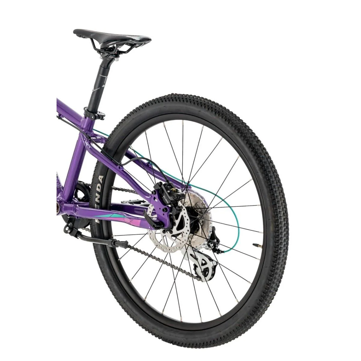 Merida Matts J24 Disc - 24'' Kids Bike Dark Purple Pale Pink/Teal - Image 6