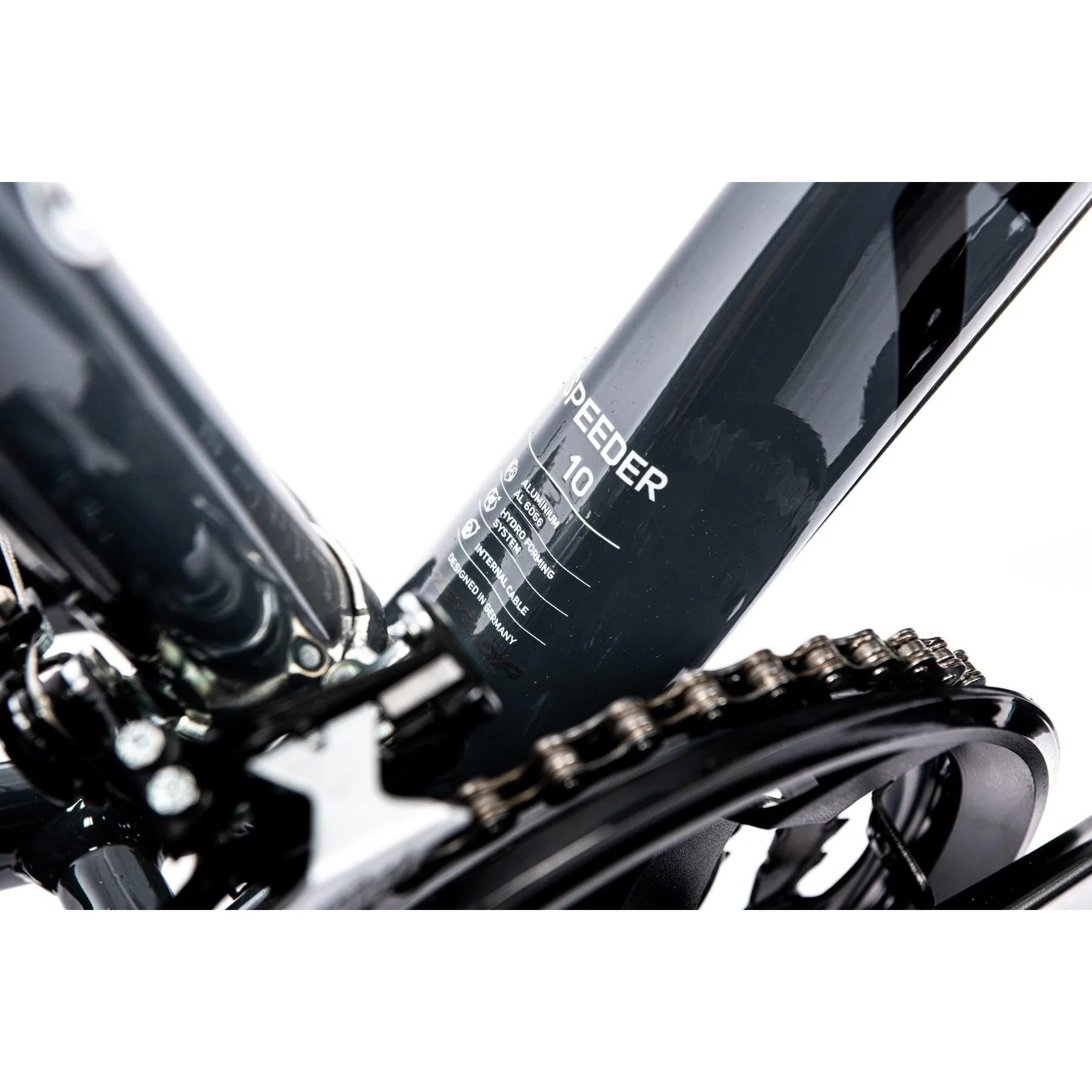 Merida Speeder 10 V Flat Bar Road Bike Glossy Grey/Black/Teal - Image 5