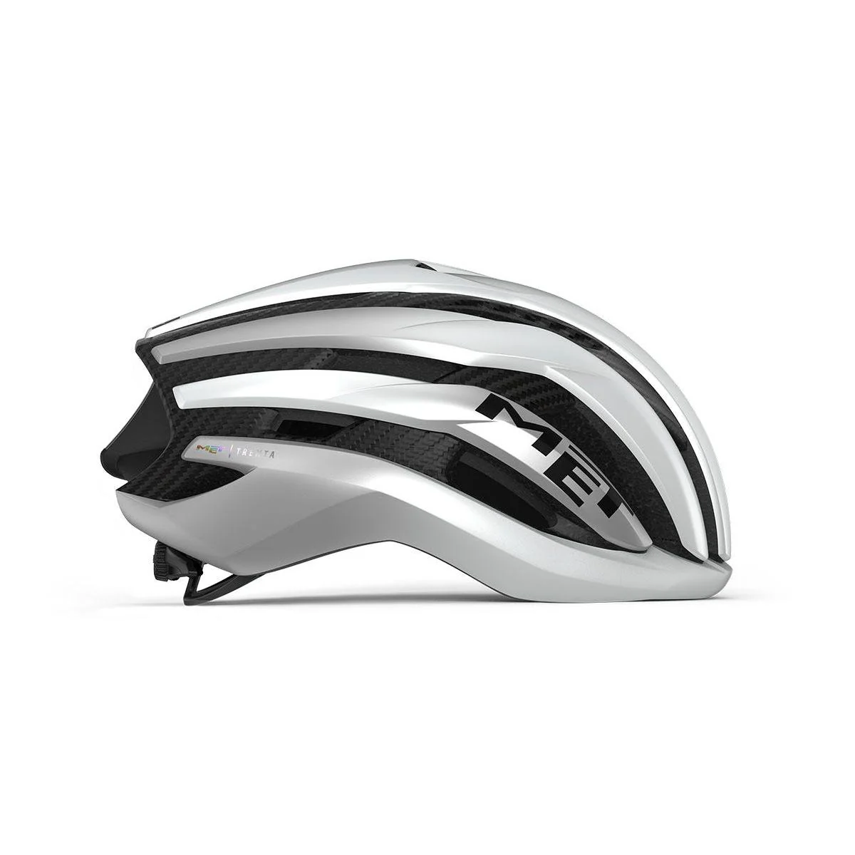 MET Trenta 3K Carbon MIPS Road Helmet White/Silver - Image 2