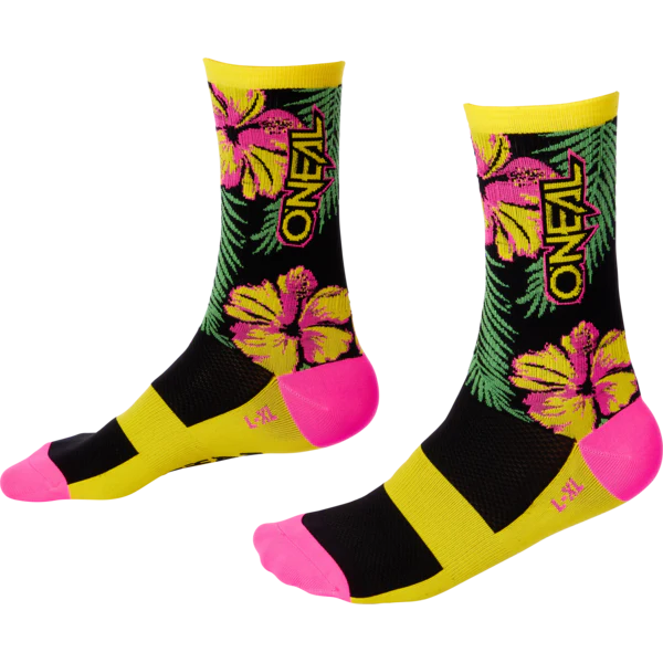 O'Neal MTB Performance Socks Island Pink/Green/Yellow