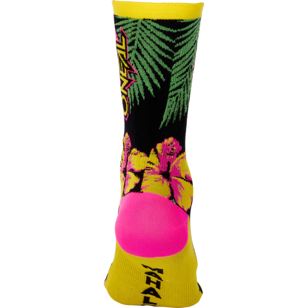 O'Neal MTB Performance Socks Island Pink/Green/Yellow - Image 3