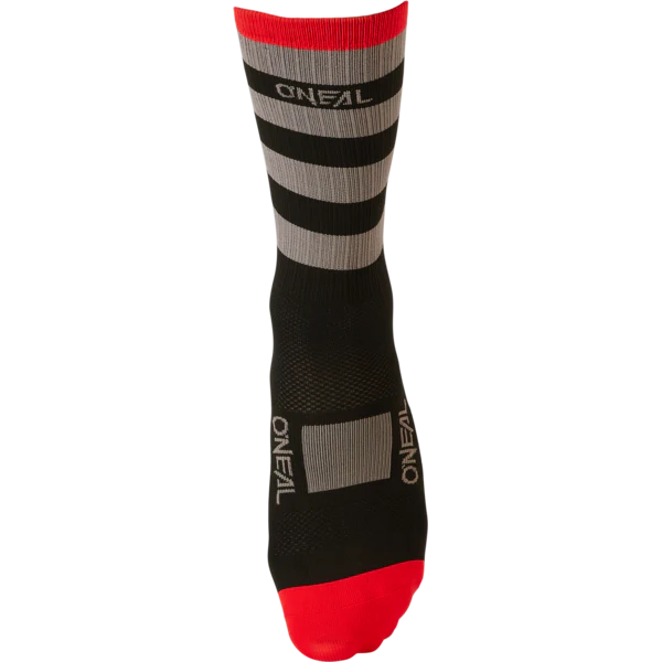 O'Neal MTB Performance Socks Stripe Black/Grey/Red - Image 2