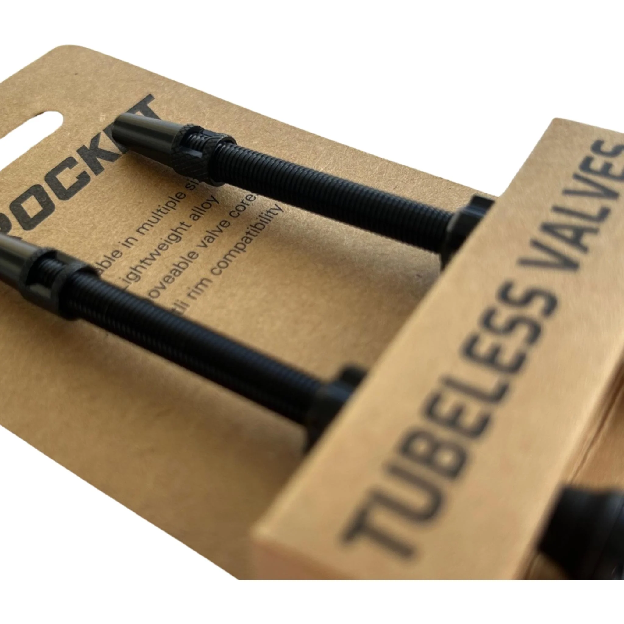 Rocket Removable Road/MTB Presta Tubeless Valves Pair 80mm Black - Image 3