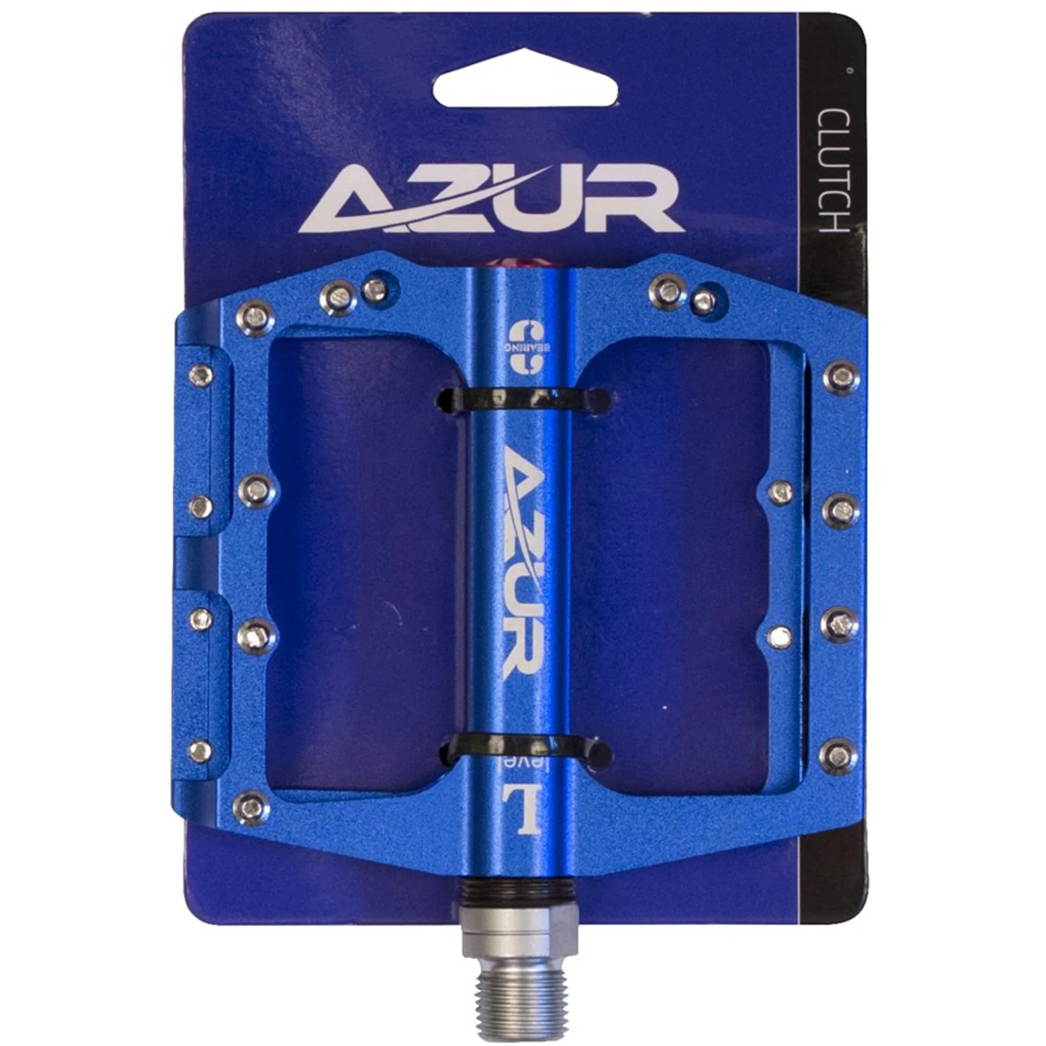 Azur Clutch Flat Alloy MTB Pedal Blue - Image 2