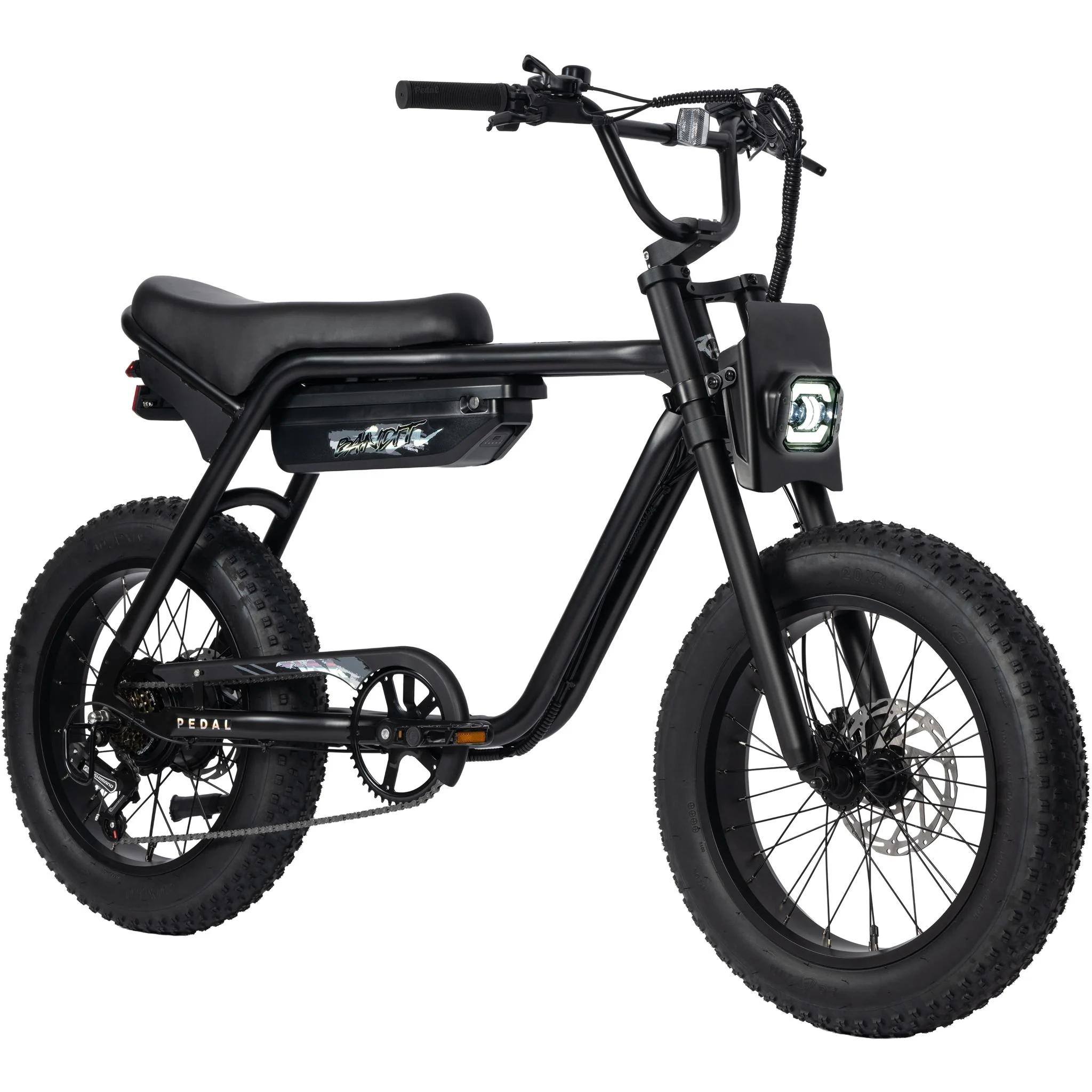 Pedal Bandit 20'' E6 Electric Fat Tyre Bike Black - Image 2