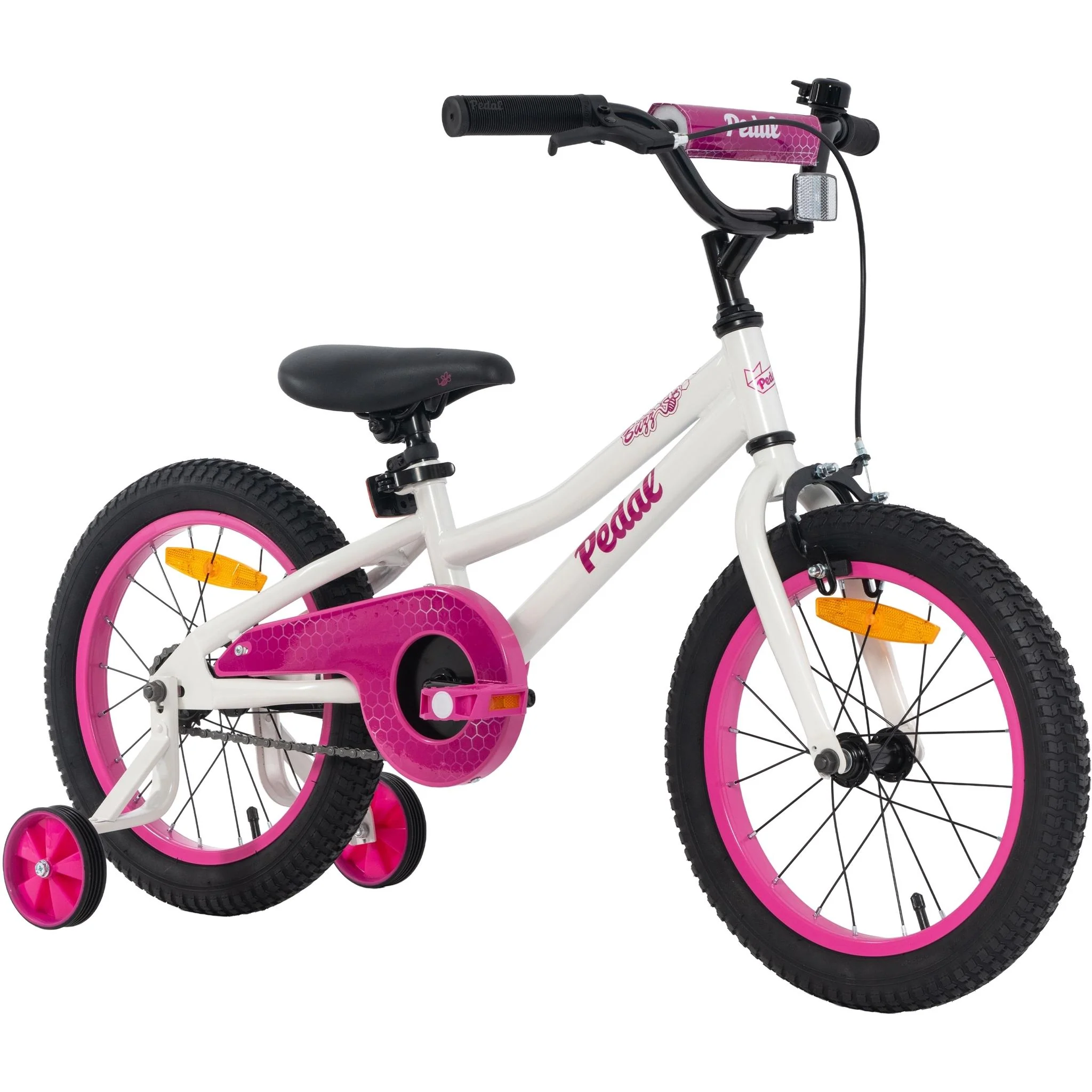 Pedal Buzz Steel 16'' Kids Bike White Pink - Image 2