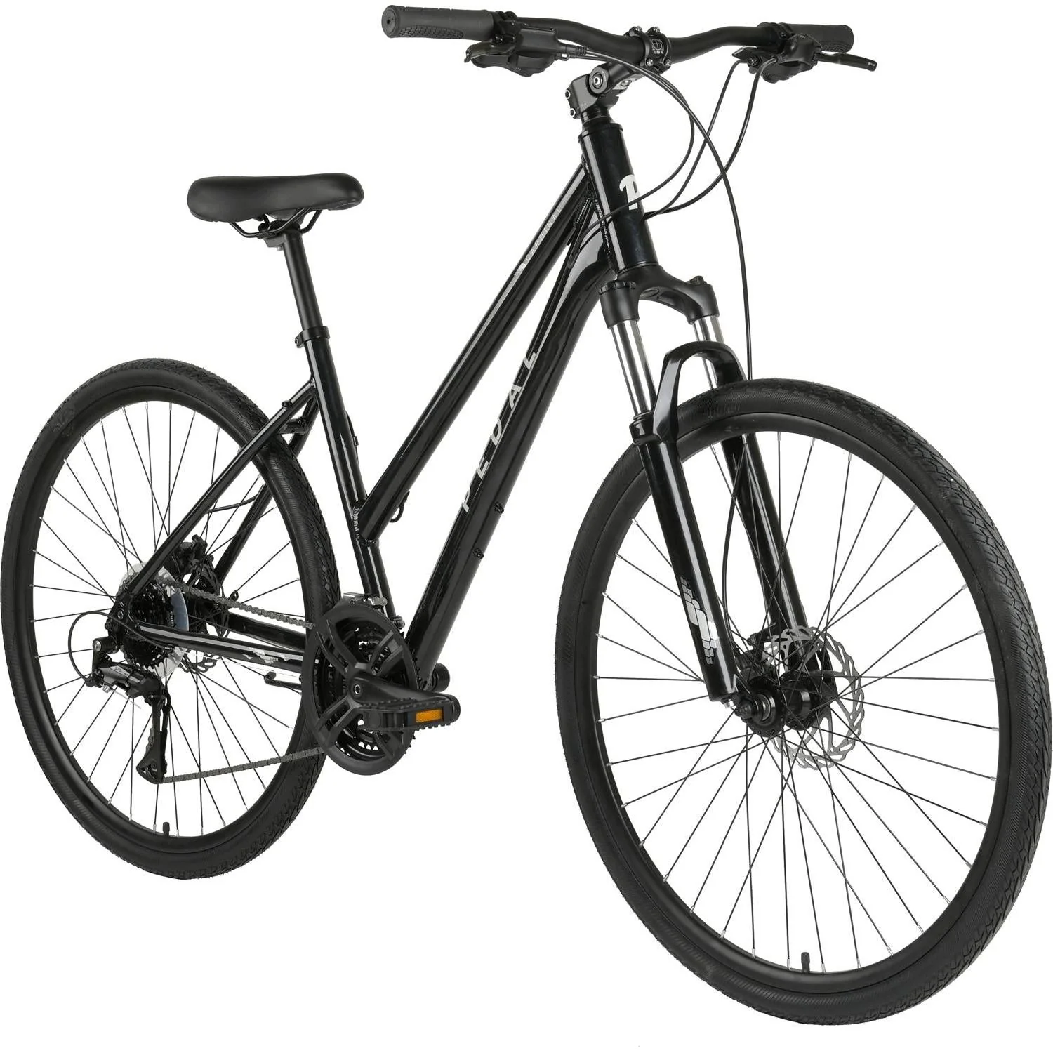Pedal Cardinal Trapeze Hybrid Bike Gloss Black - Image 3